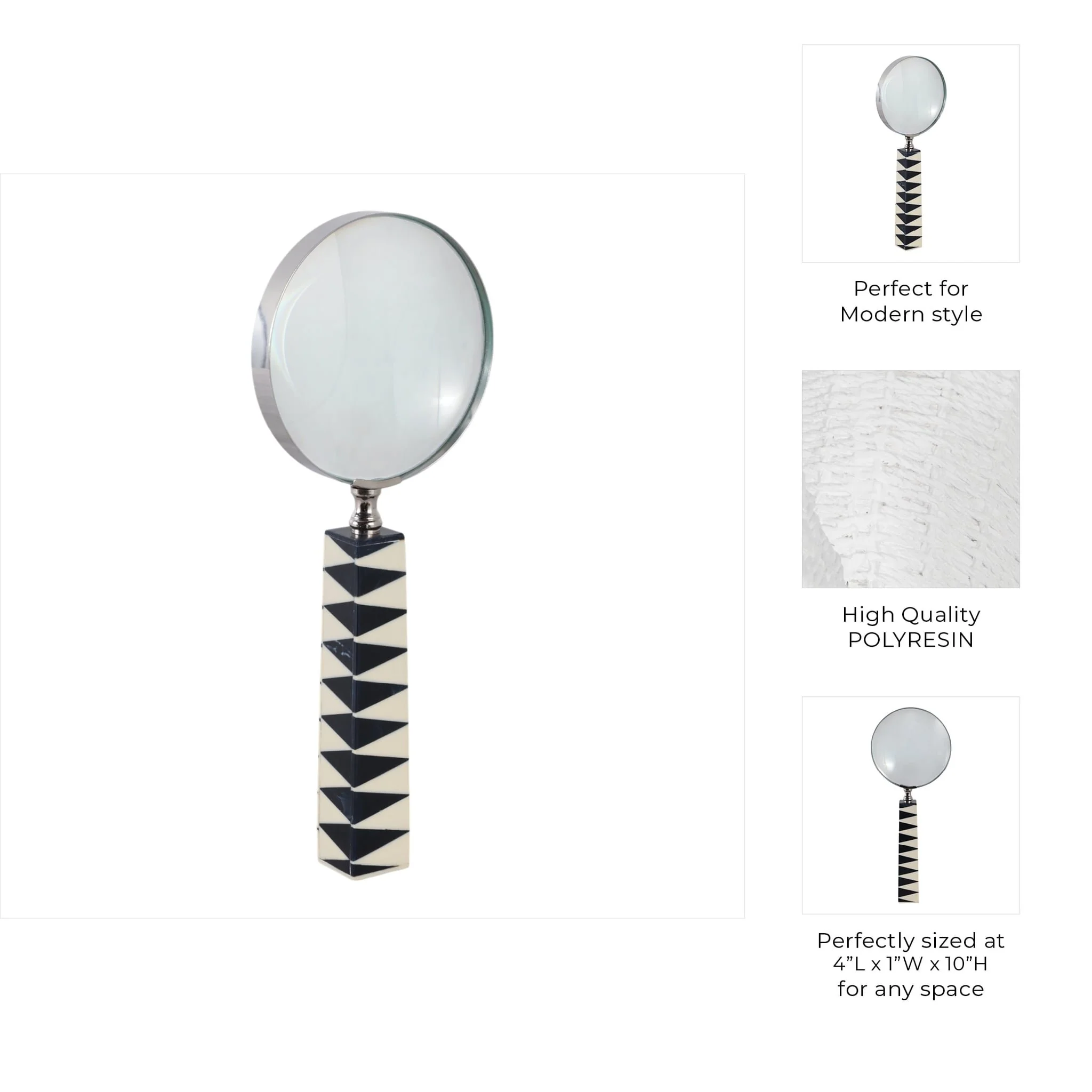 10x4" Sharp Lines Magnifying Glass, Blue/white - Image 9