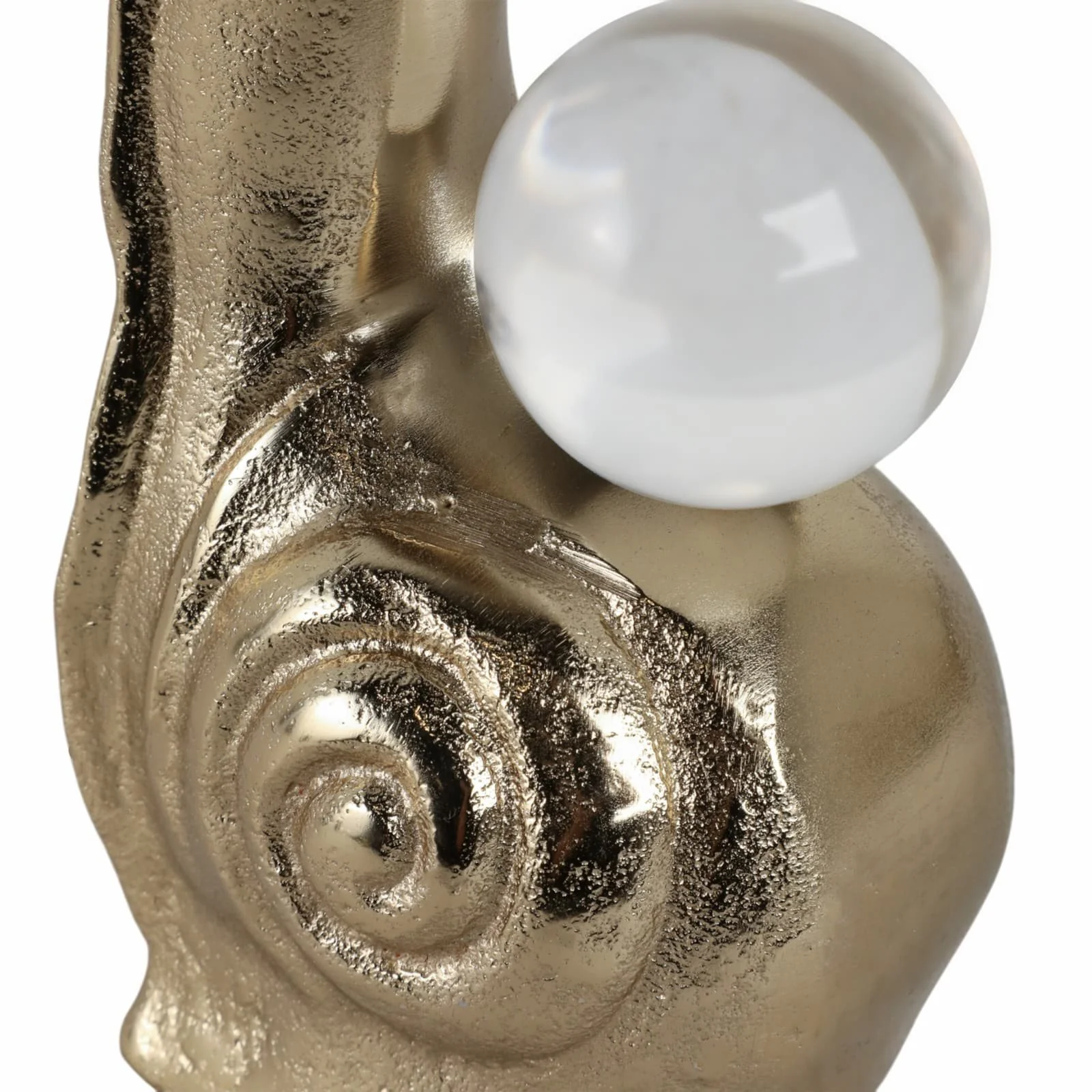 10x4" Tall Snail With Acrylic Ball, Gold - Image 5