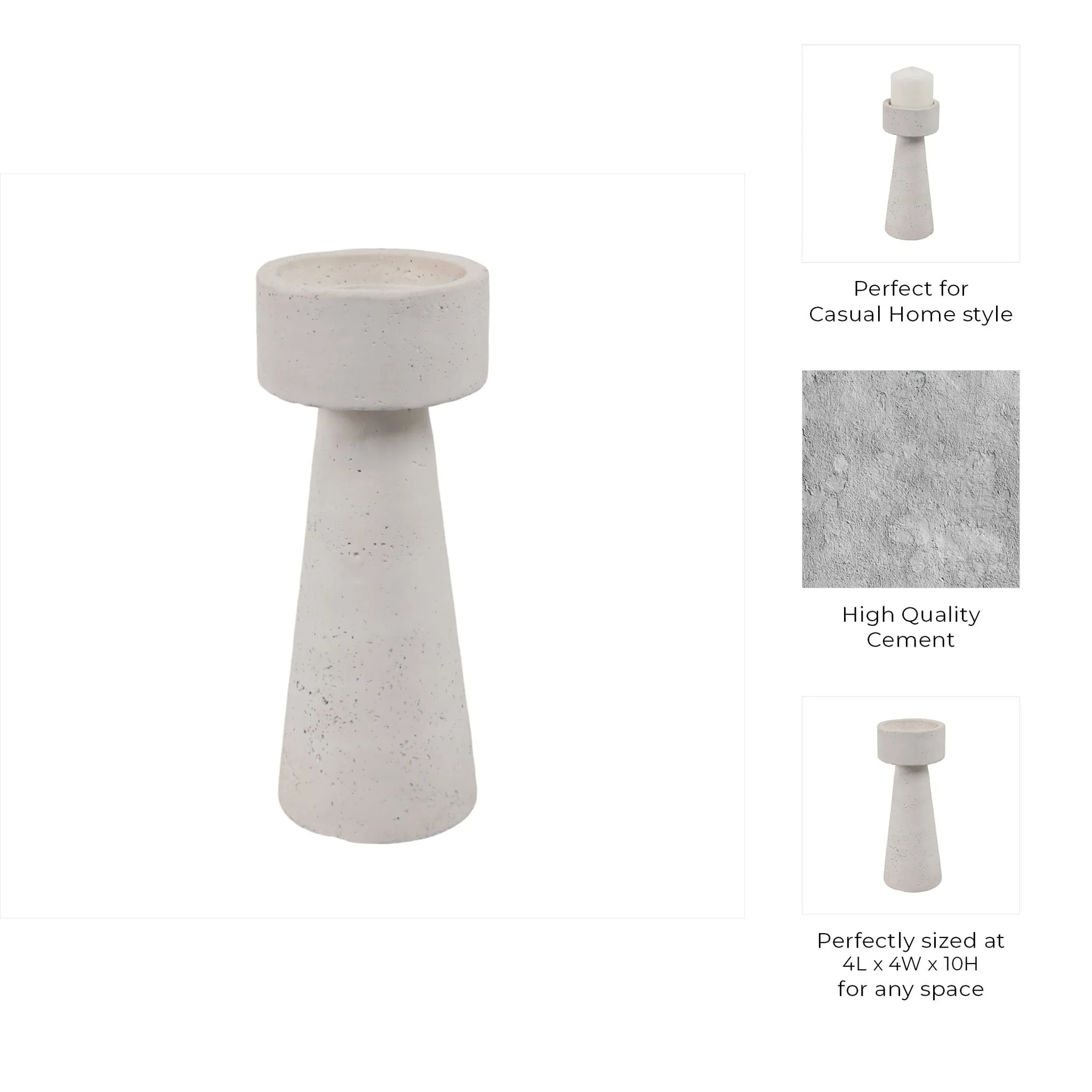 10x4" Taper & Pillar Holder, White - Image 9