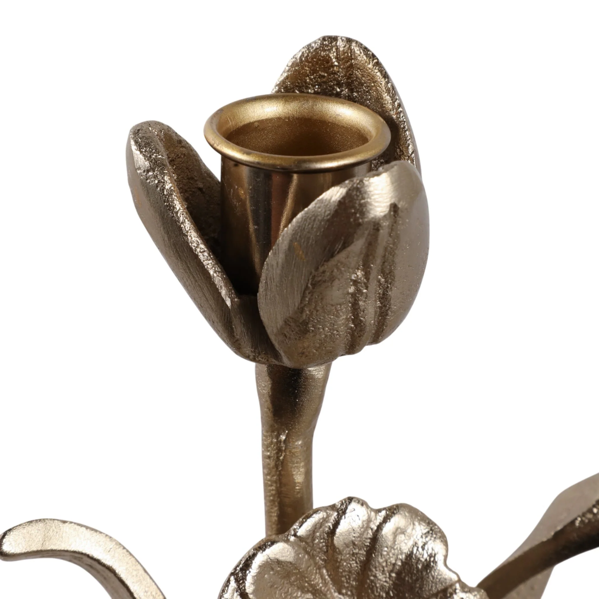 10x5" Bird & Flower Taper Holder, Champagne - Image 6