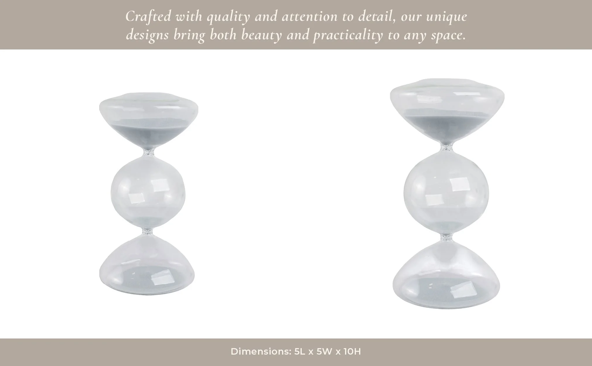 10x5" Glass 60min Large Bubble Sandtimer, Clear - Image 12