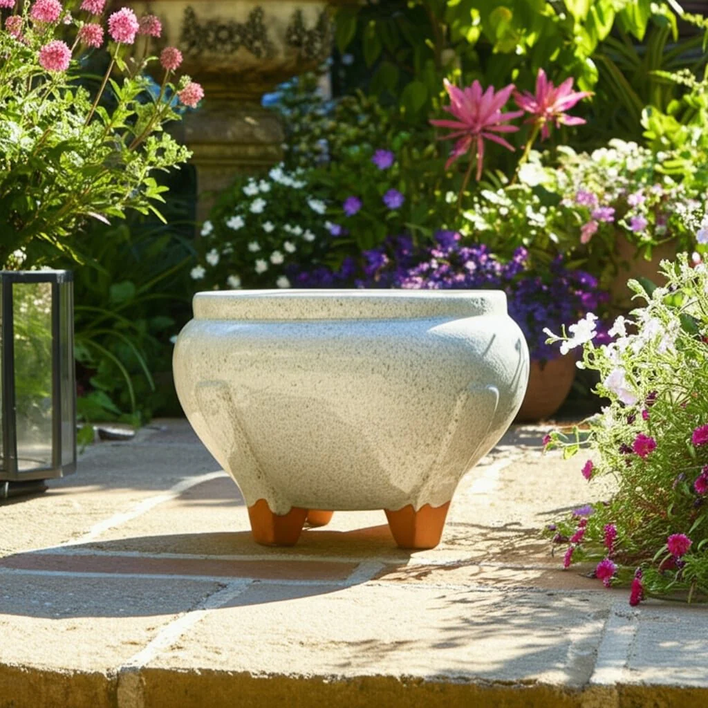 10x6" Footed Planter, White - Image 11