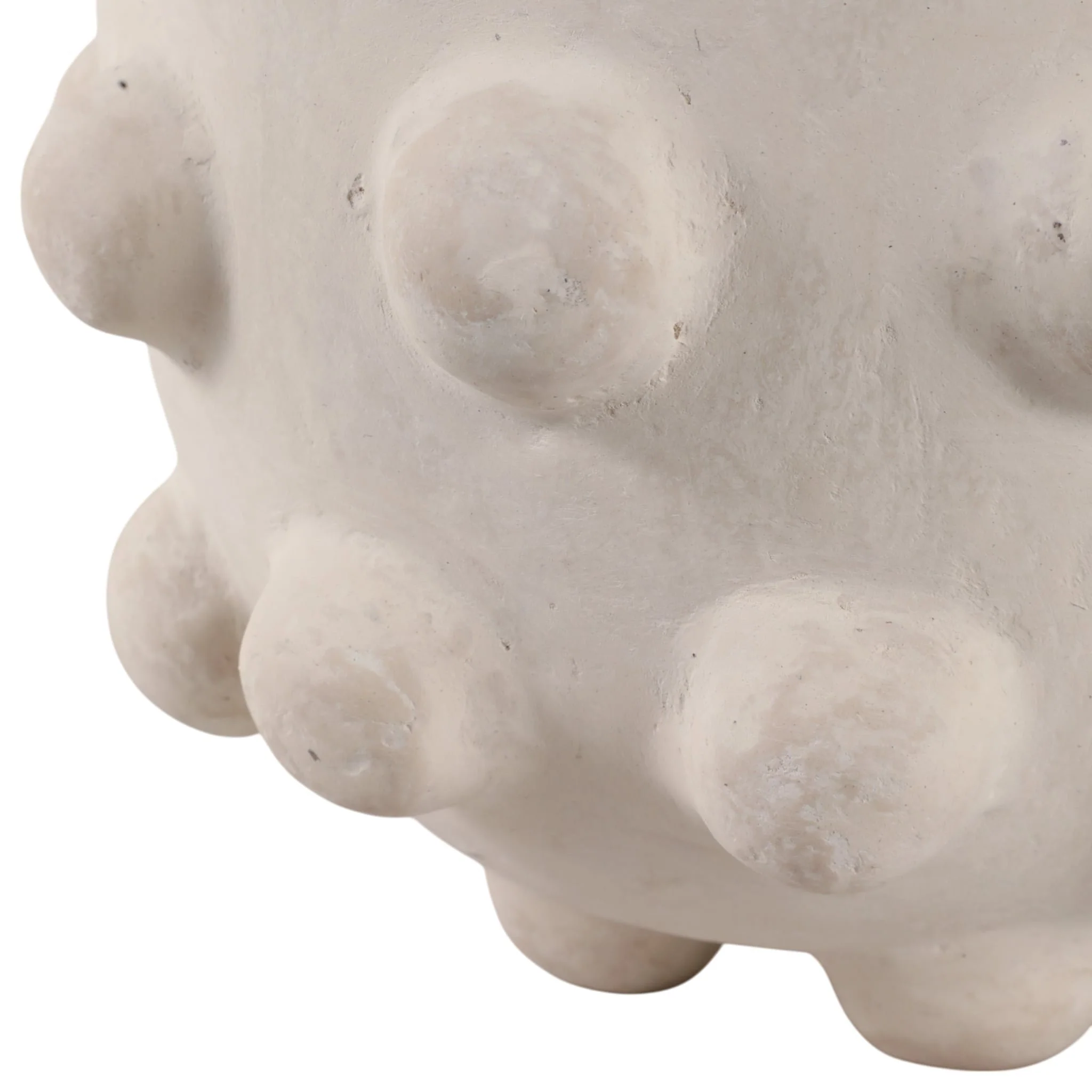 10x6" Large Hobnail Paper Mache Bowl, White - Image 5