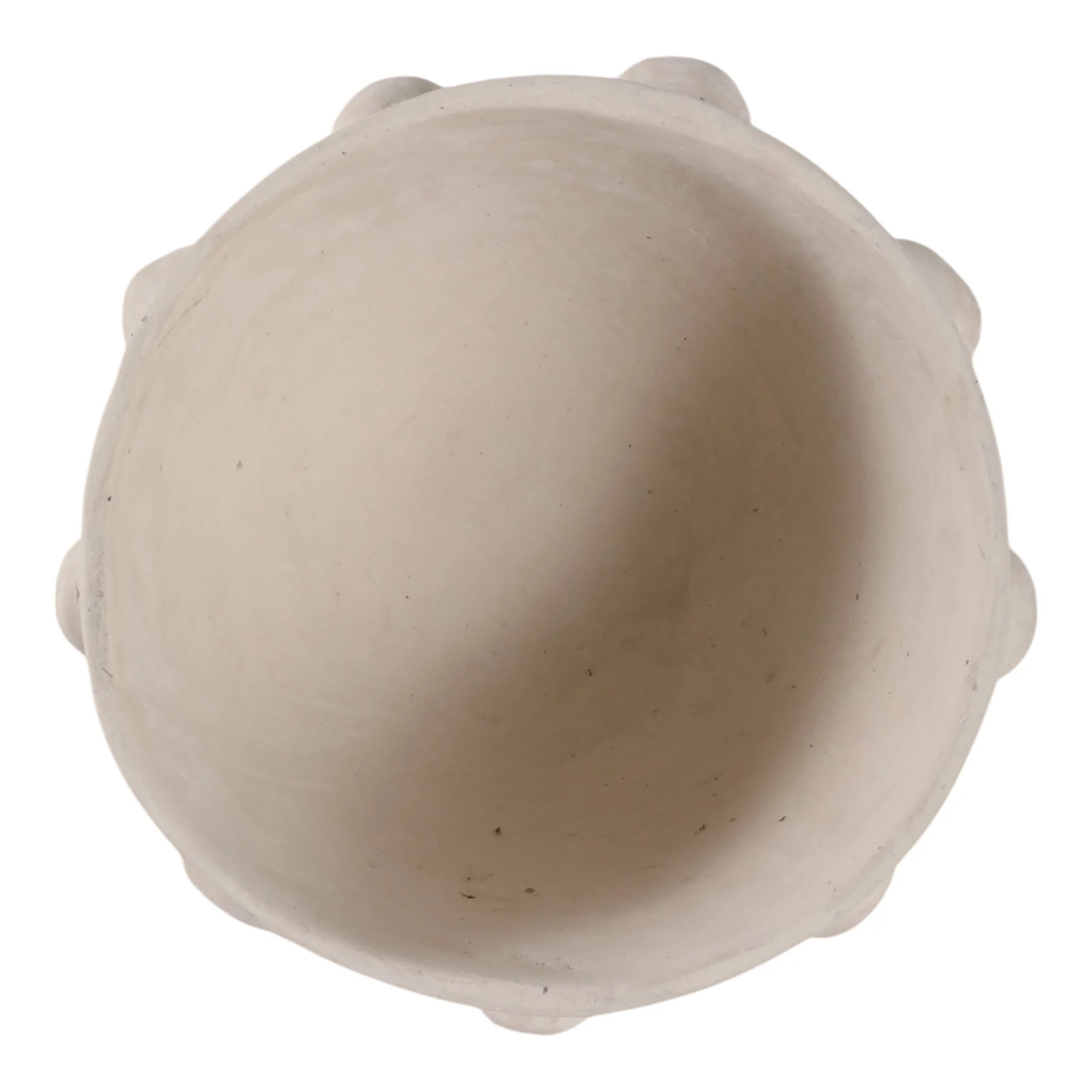 10x6" Large Hobnail Paper Mache Bowl, White - Image 6
