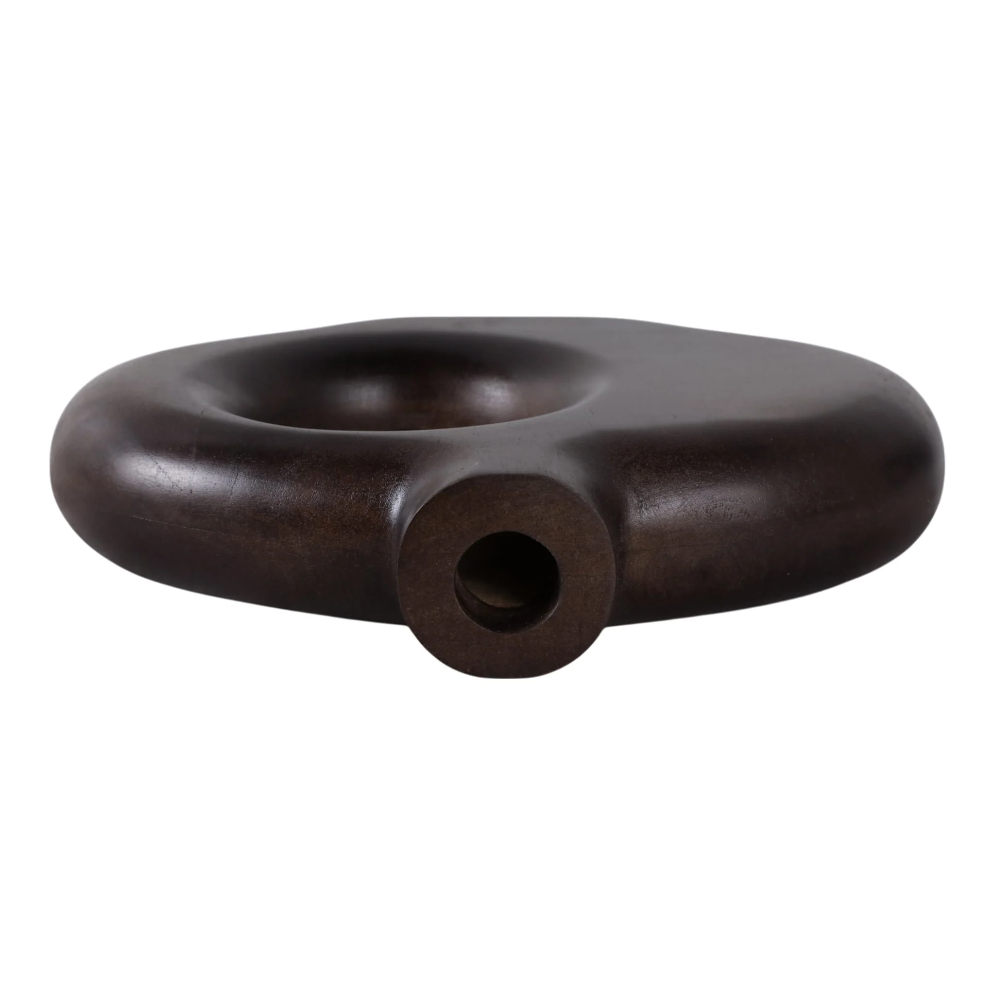 10x7" Cut-out Wood Vase, Dark Brown - Image 6