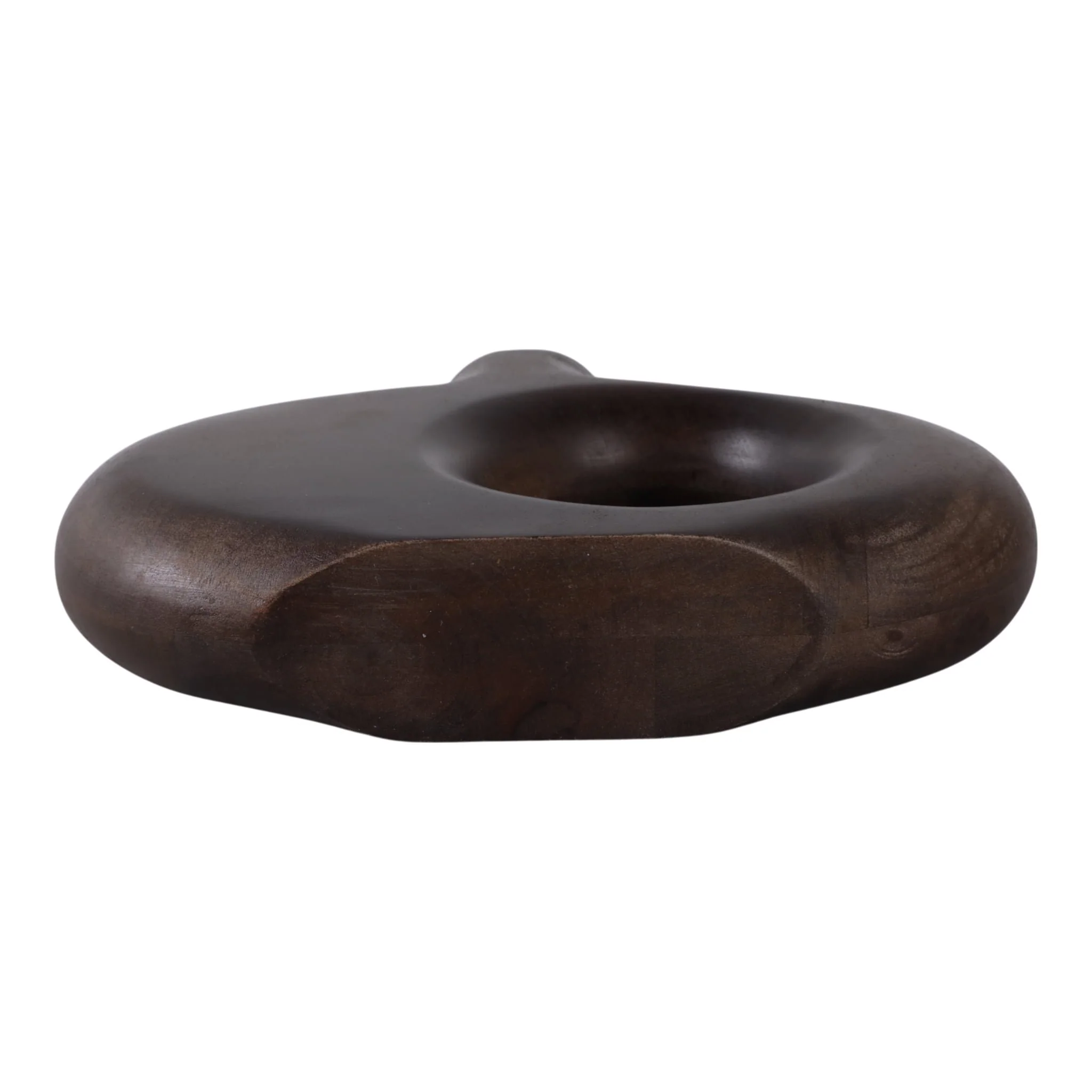 10x7" Cut-out Wood Vase, Dark Brown - Image 7