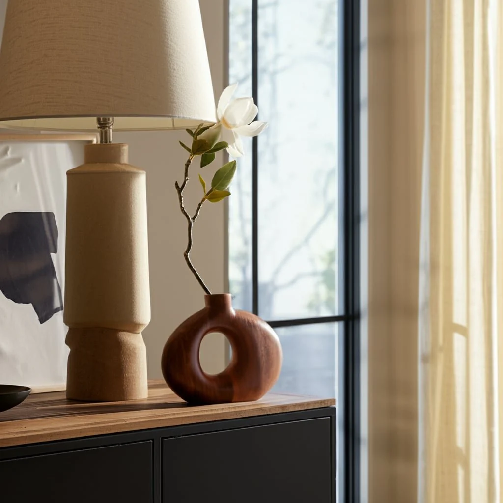 10x7" Cut-out Wood Vase, Natural - Image 10