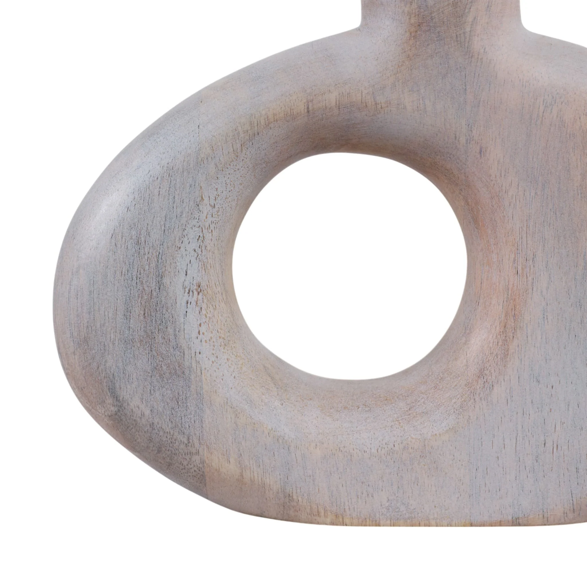 10x7" Cut-out Wood Vase, Whitewash - Image 5