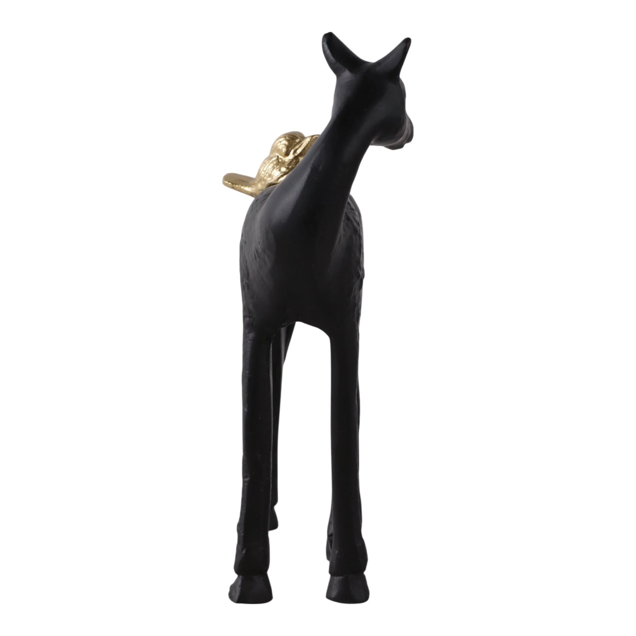 10x8" Bird Perched On Horses Back, Black/ Gold - Image 3