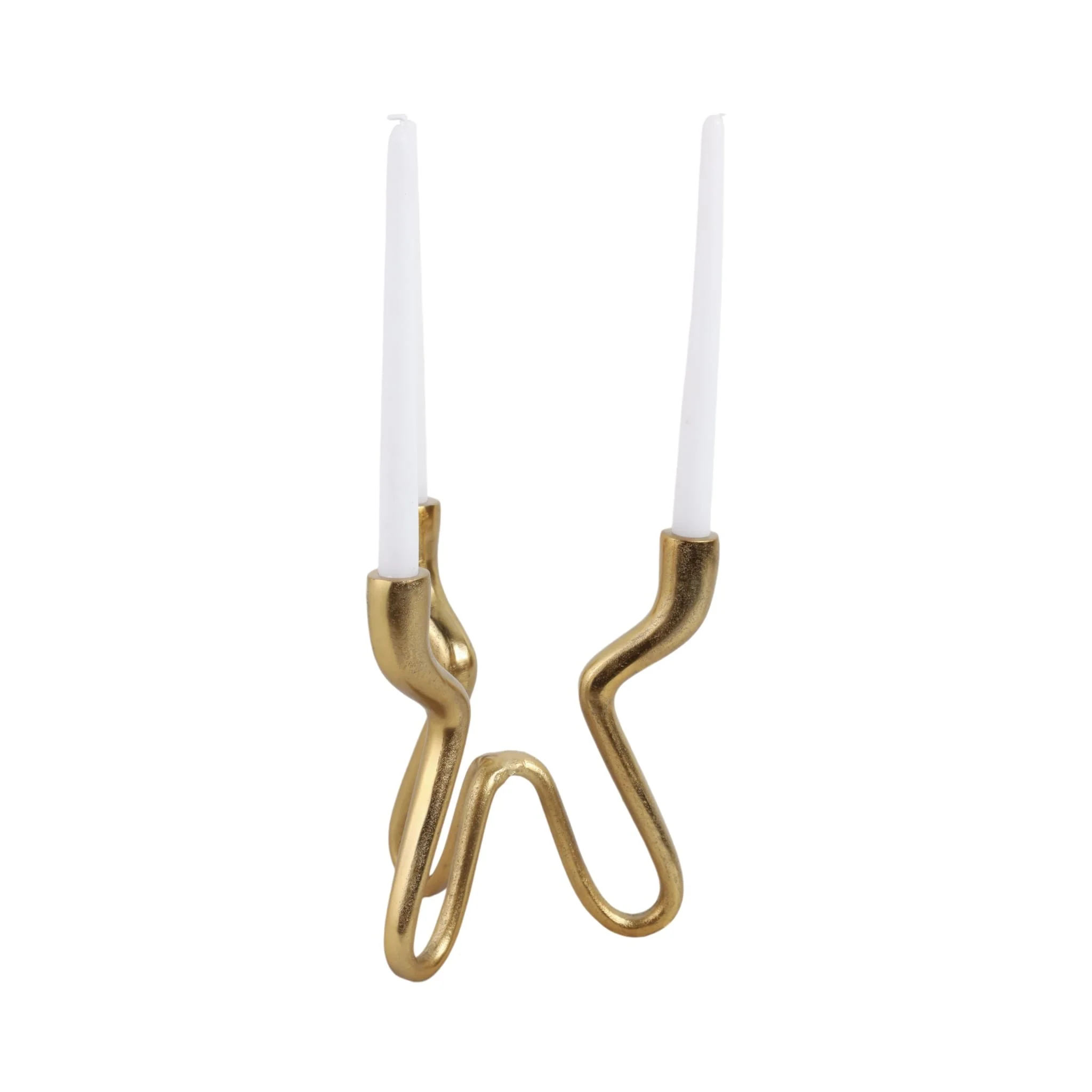 10x9" Loopy 3-taper Holder, Gold - Image 2