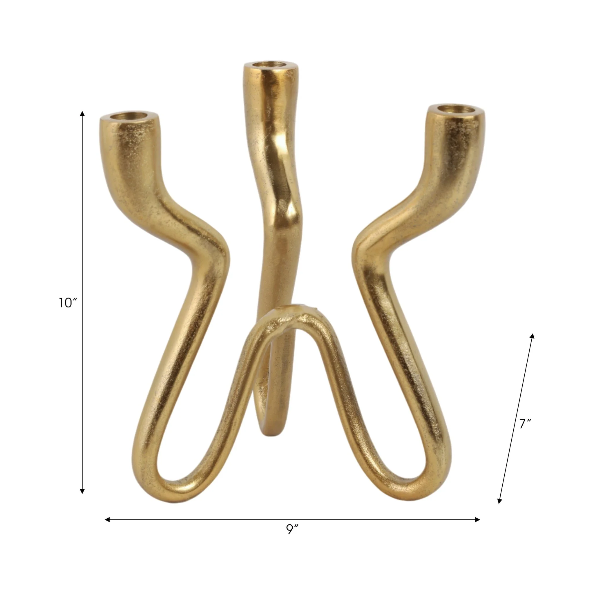 10x9" Loopy 3-taper Holder, Gold - Image 6