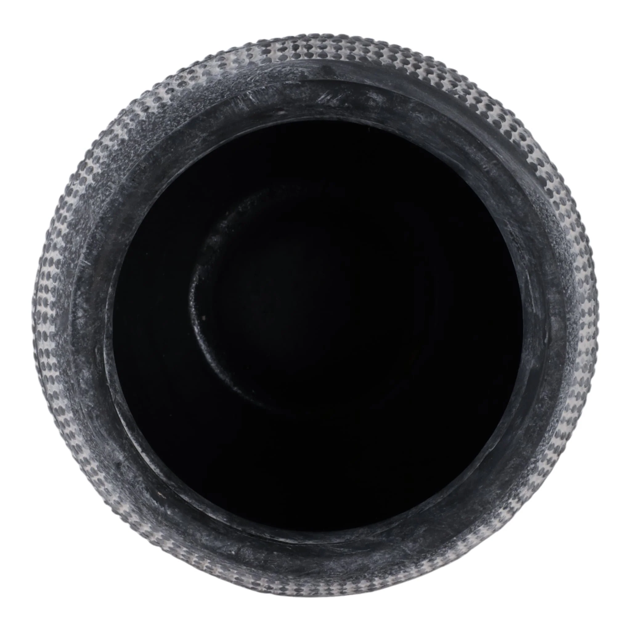 10x9" Textured Stoneware Vase, Black - Image 6