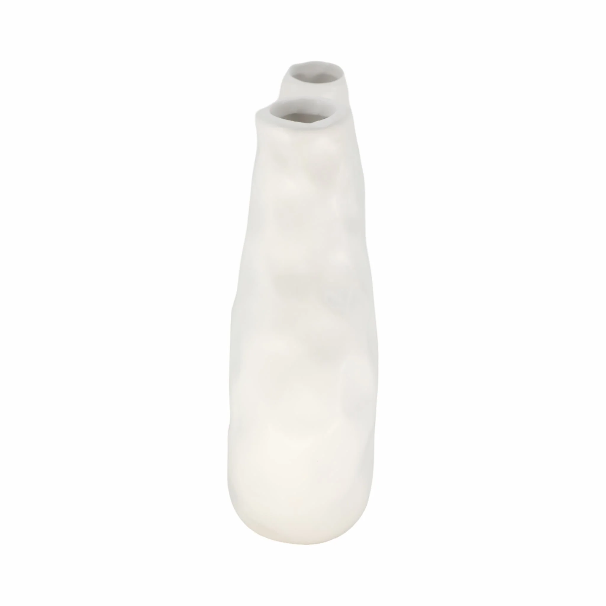 11" 3 Opening Vase, Ivory - Image 3