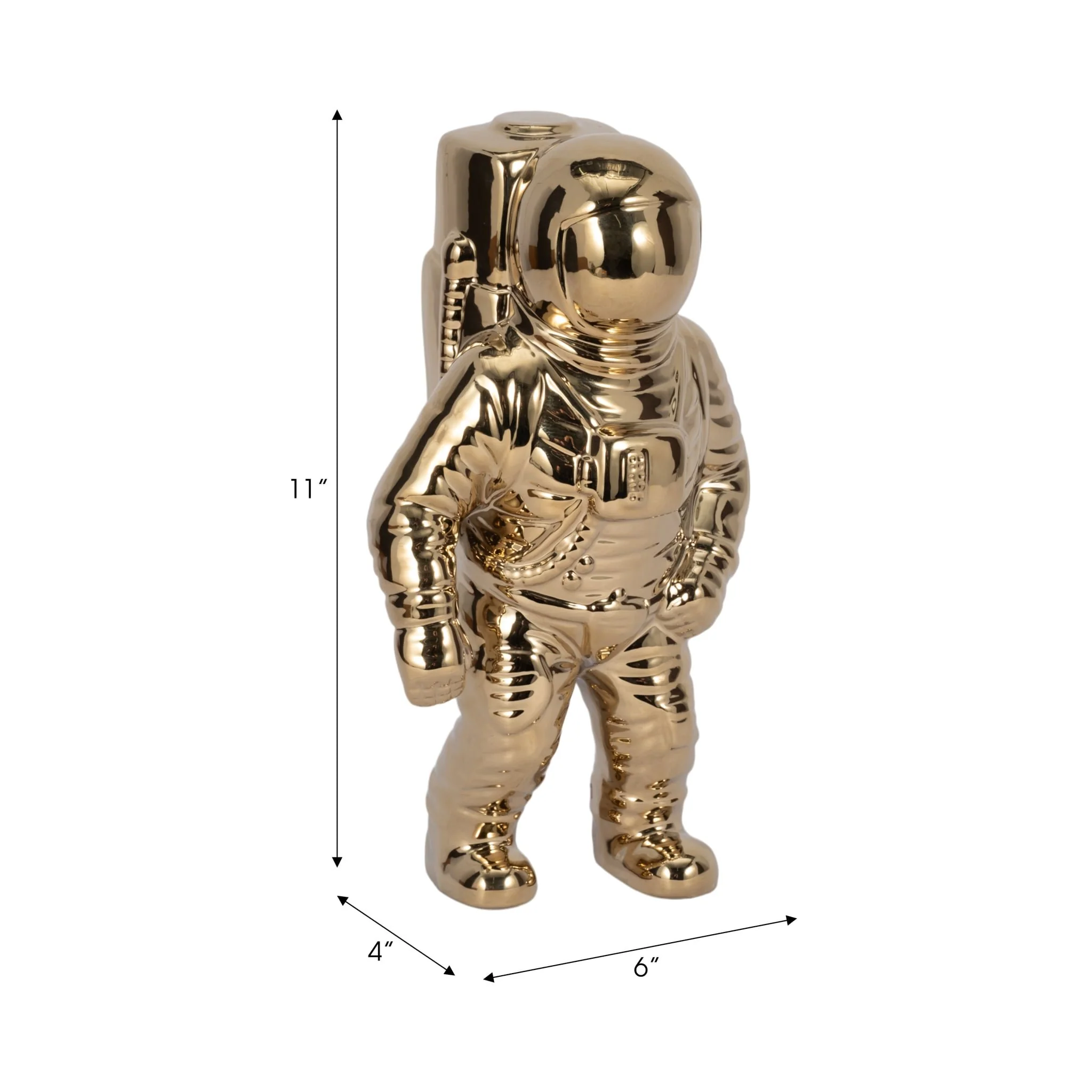 11" Astronaut Statuette, Gold - Image 8