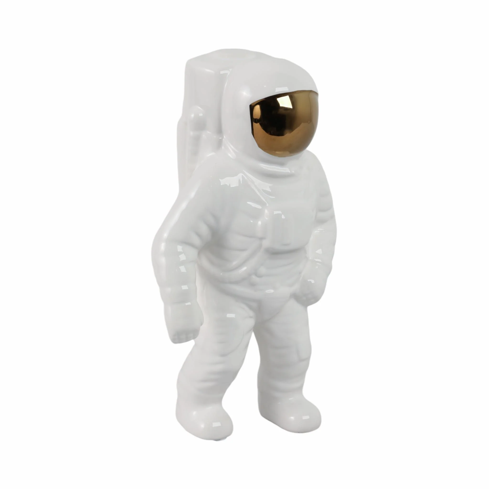 11" Astronaut Statuette, White/gold - Image 2