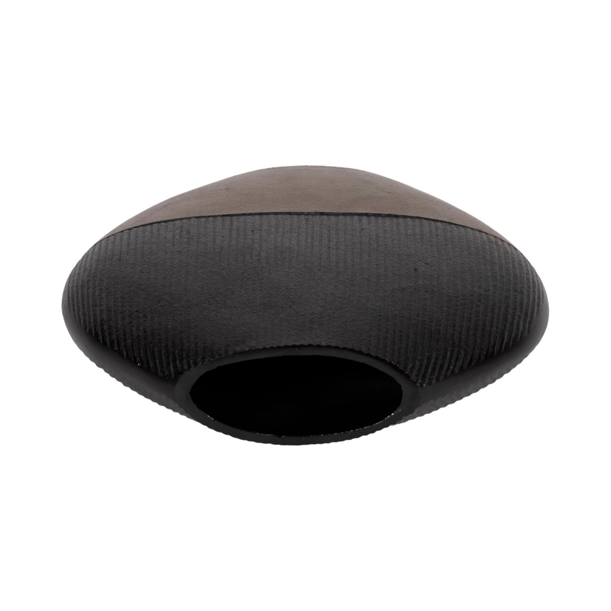 11" Color Block Round Vase, Black/brass Antique - Image 6