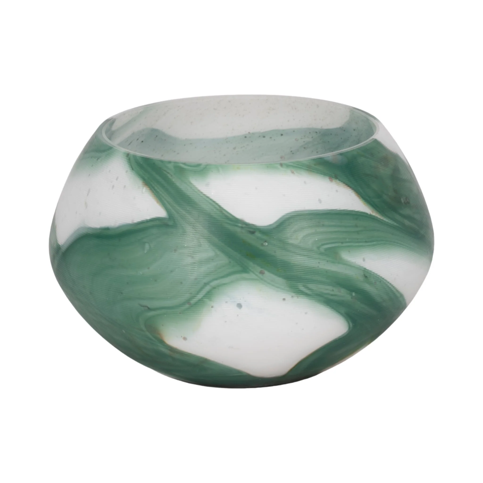11" Ebb & Flow Bowl, Green/clear - Image 3