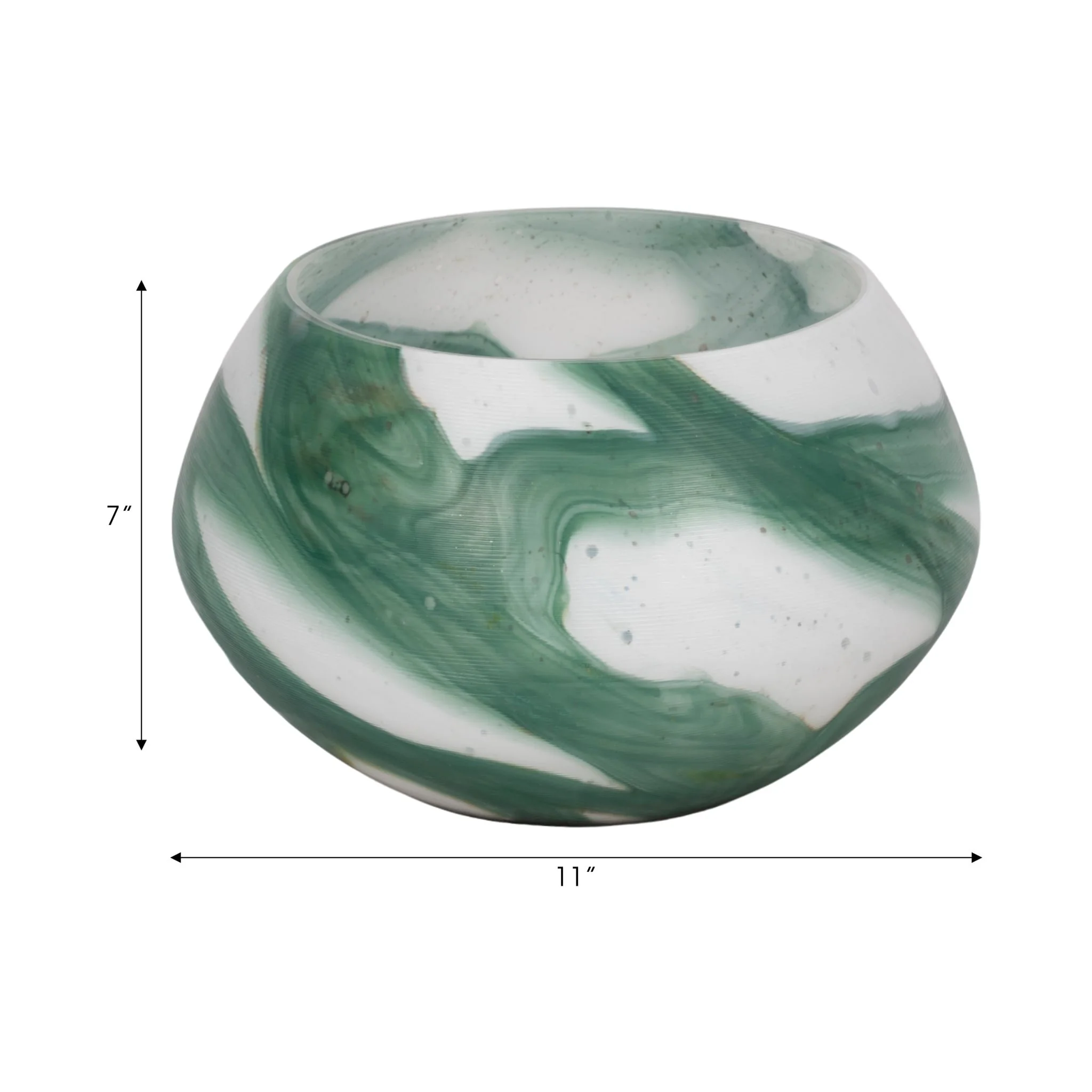 11" Ebb & Flow Bowl, Green/clear - Image 7