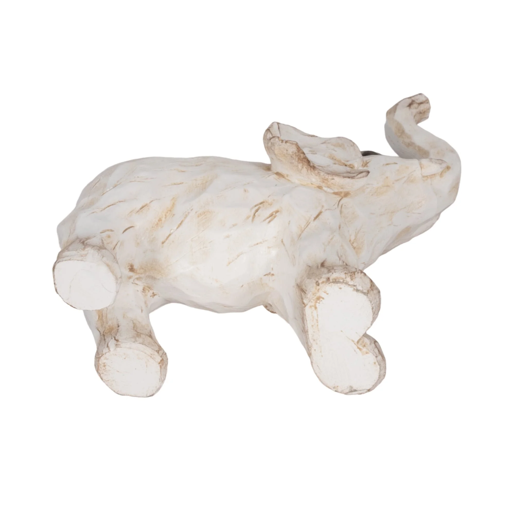 11" Elephant Figurine , White - Image 7