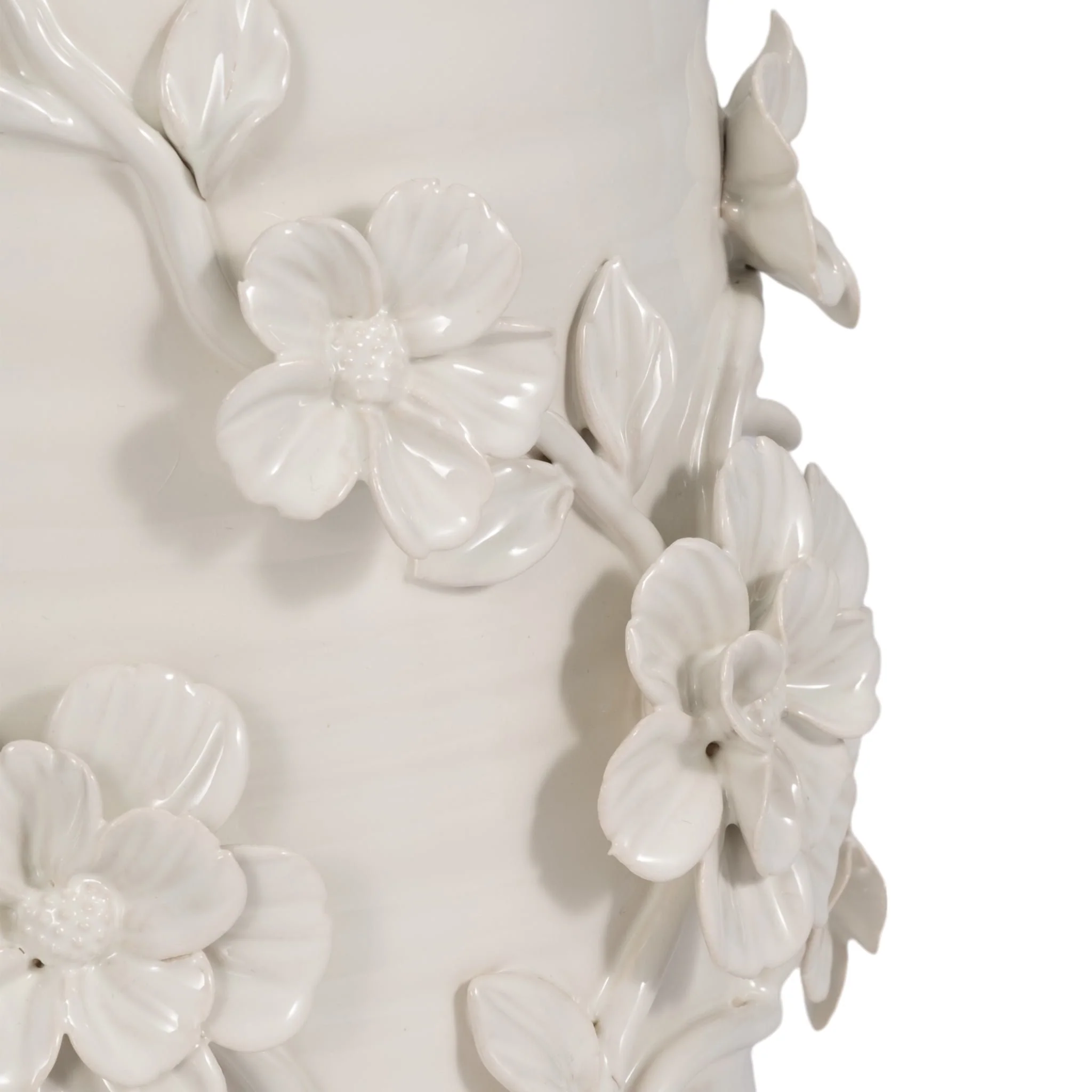 11" Floral Vase, White - Image 5