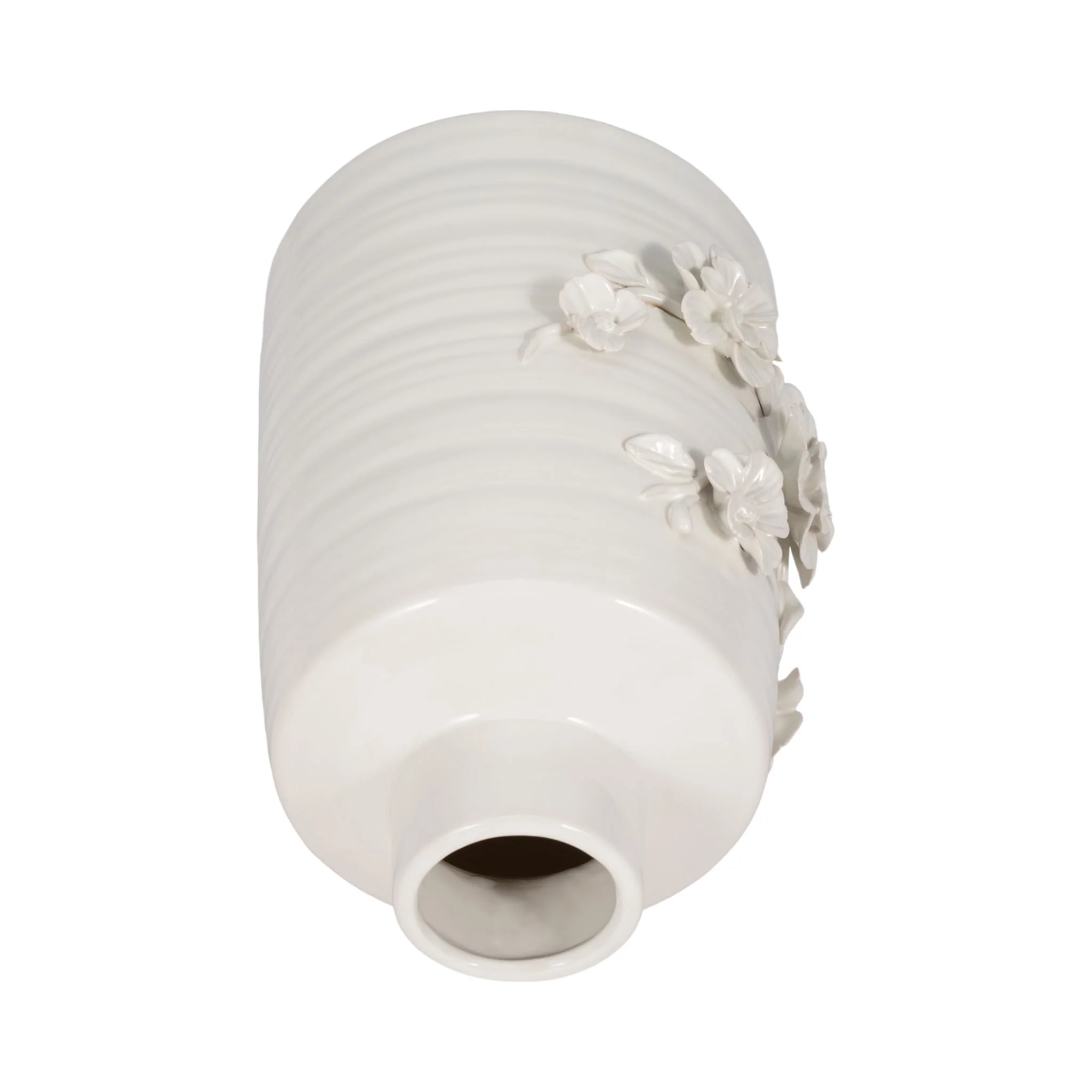 11" Floral Vase, White - Image 6