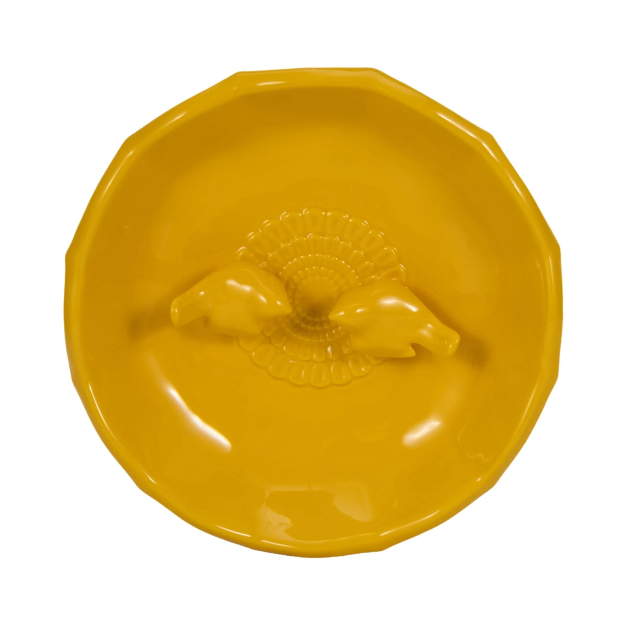 11" Flower Bird Bath, Yellow - Image 5