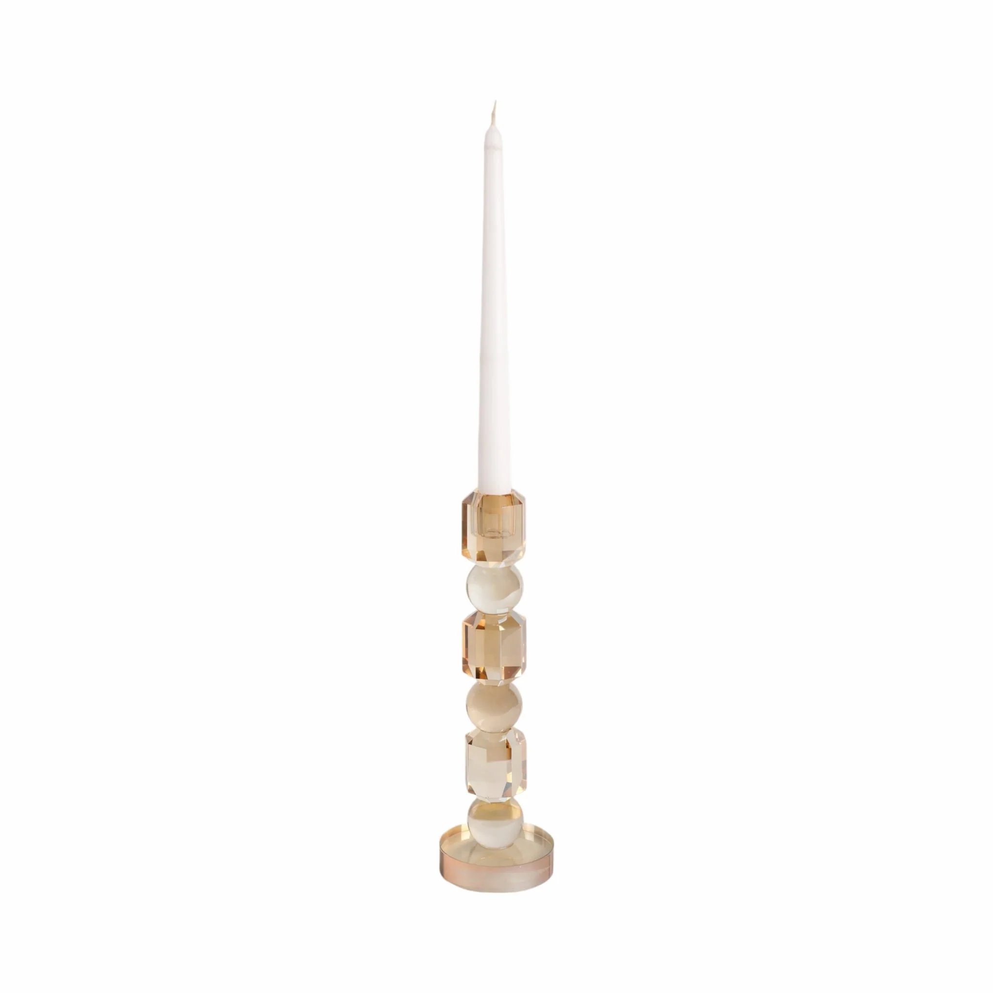 11" Geo Crystal Taper Holder, Amber - Image 2