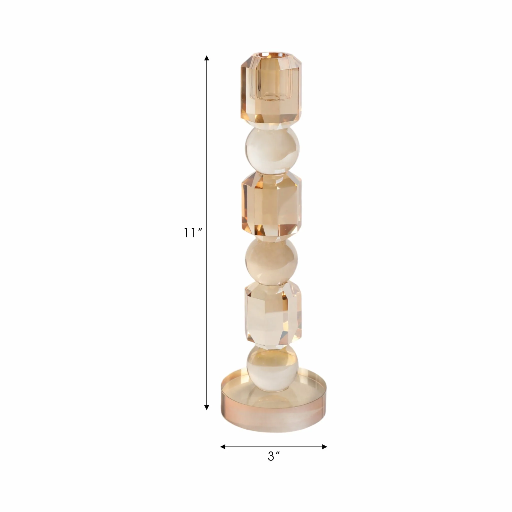 11" Geo Crystal Taper Holder, Amber - Image 6