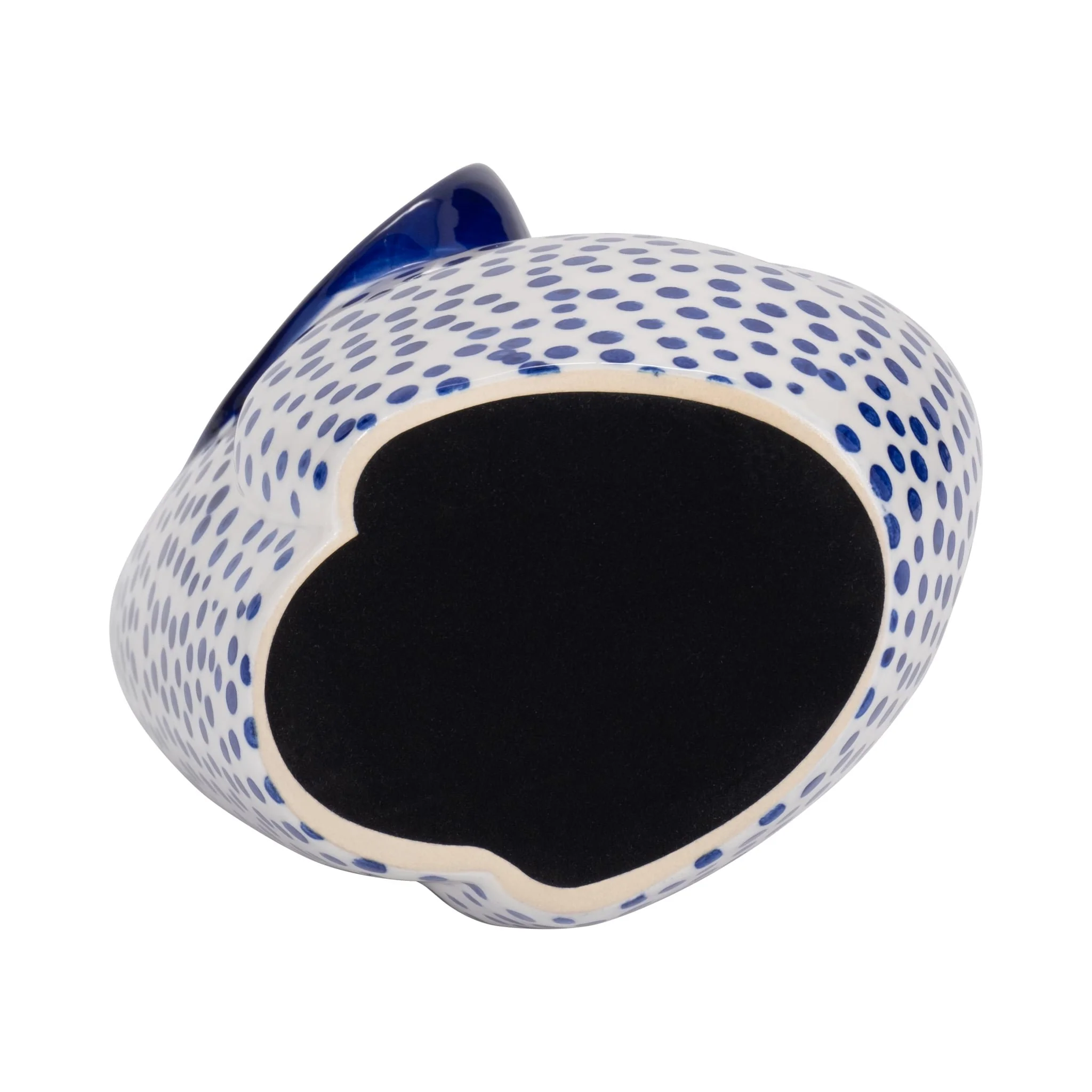 11" Hand Stamped Trunk Up Elephant, Blue/white - Image 7