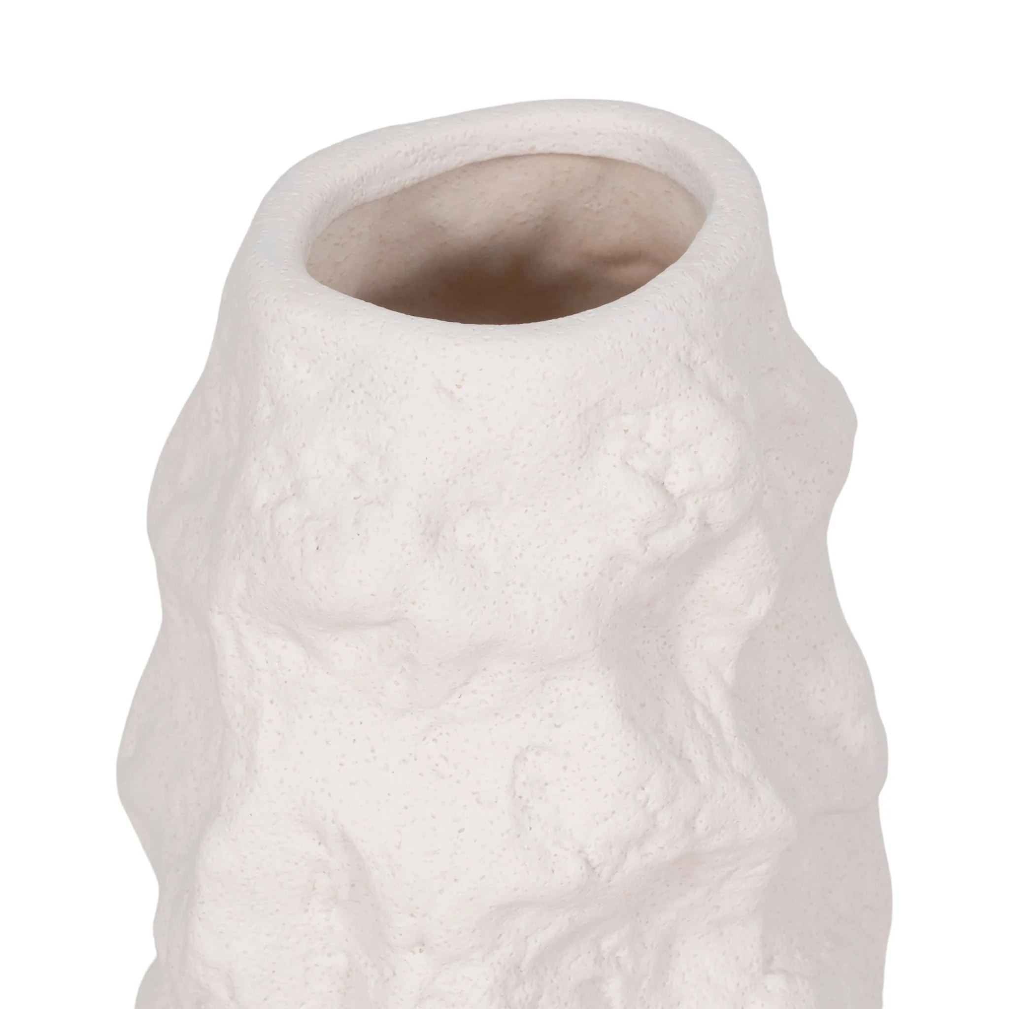 11" Jagged Textured Vase, White - Image 3