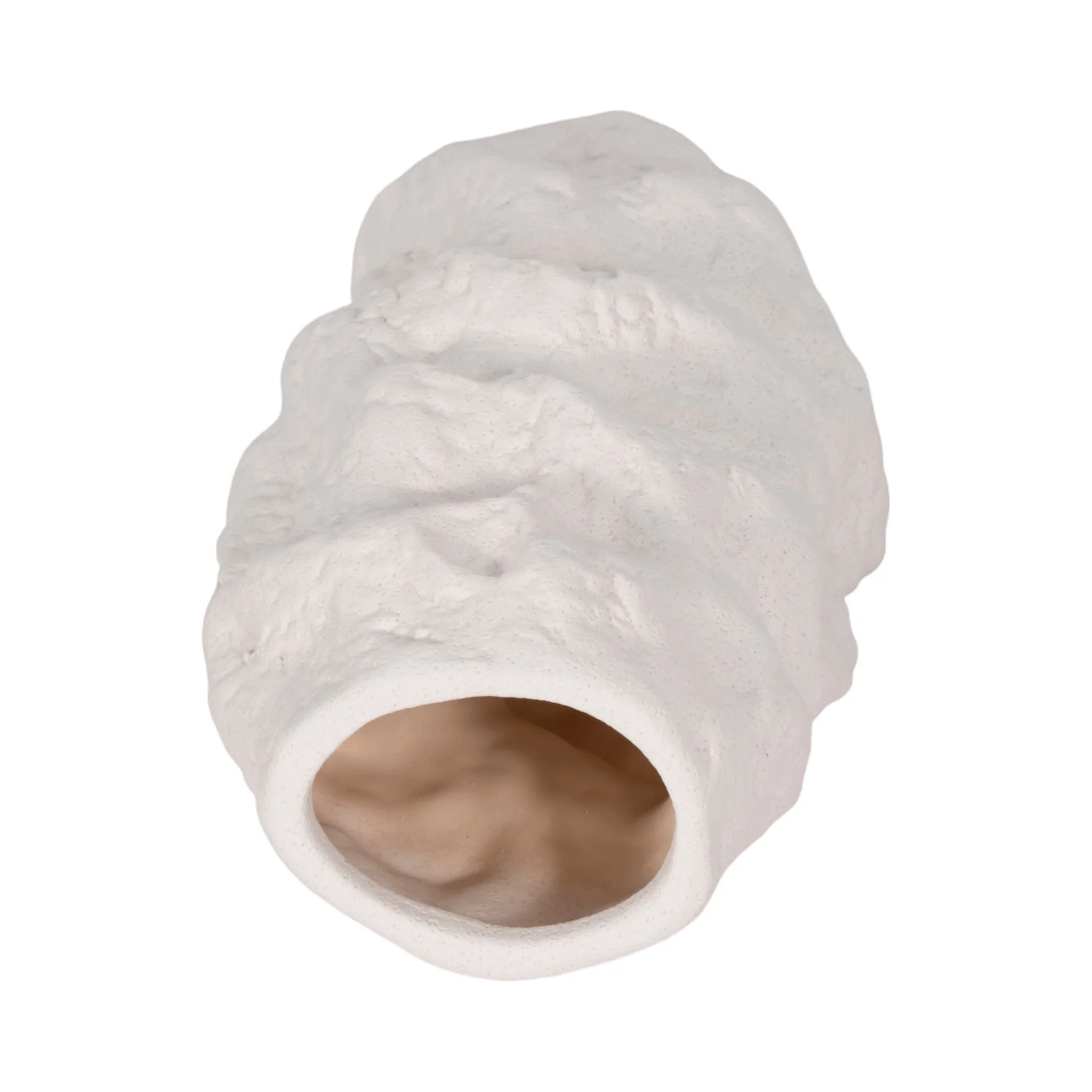 11" Jagged Textured Vase, White - Image 4
