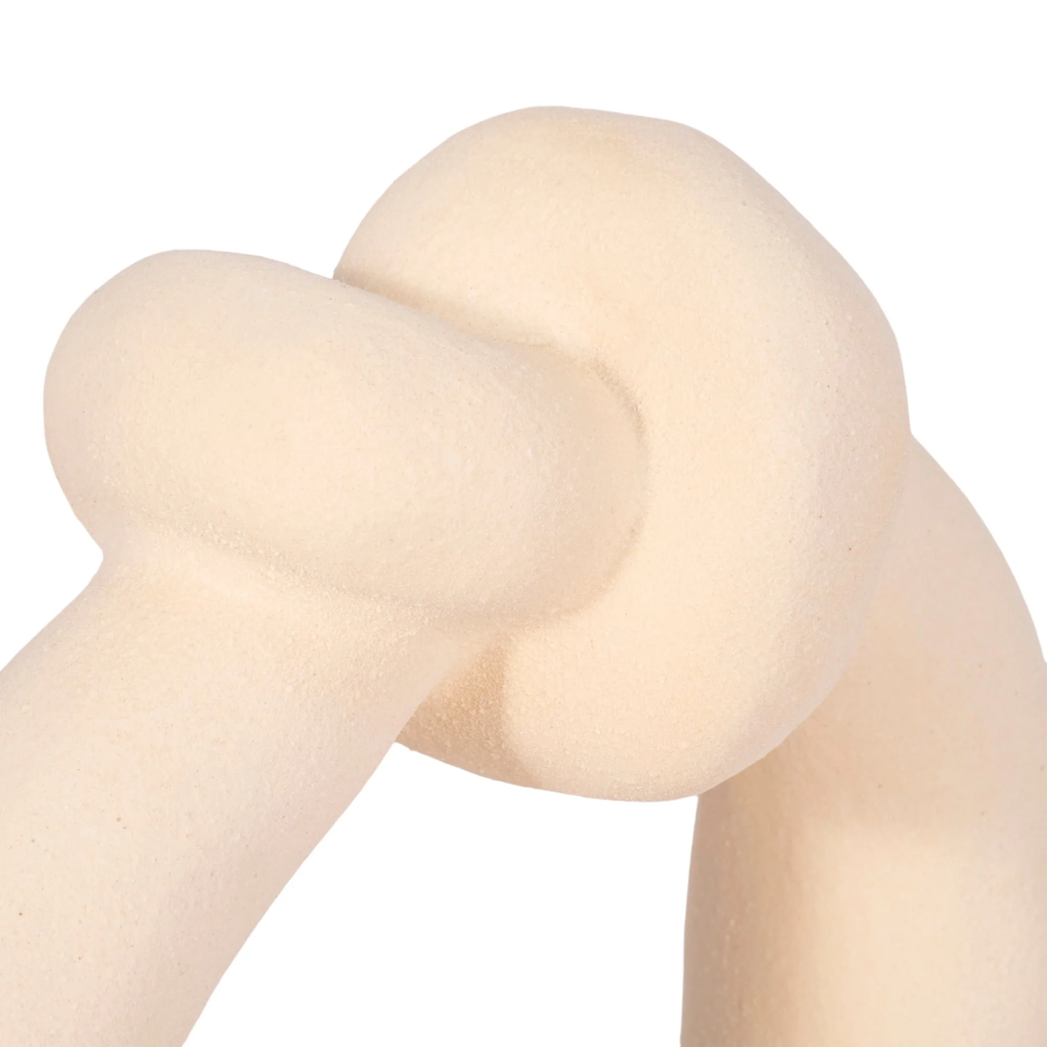 11" Knot With Open Cut-out Sand Glaze, Ivory - Image 4