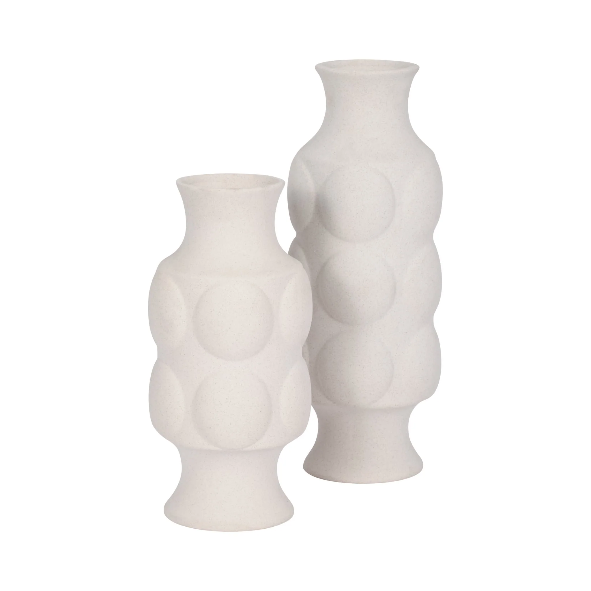 11" Large Dot Embossed Vase Sand Texture, White - Image 7