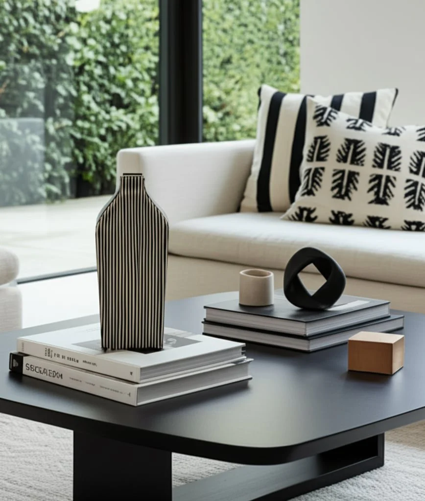 11" Lines Square Vase, Black/white - Image 14