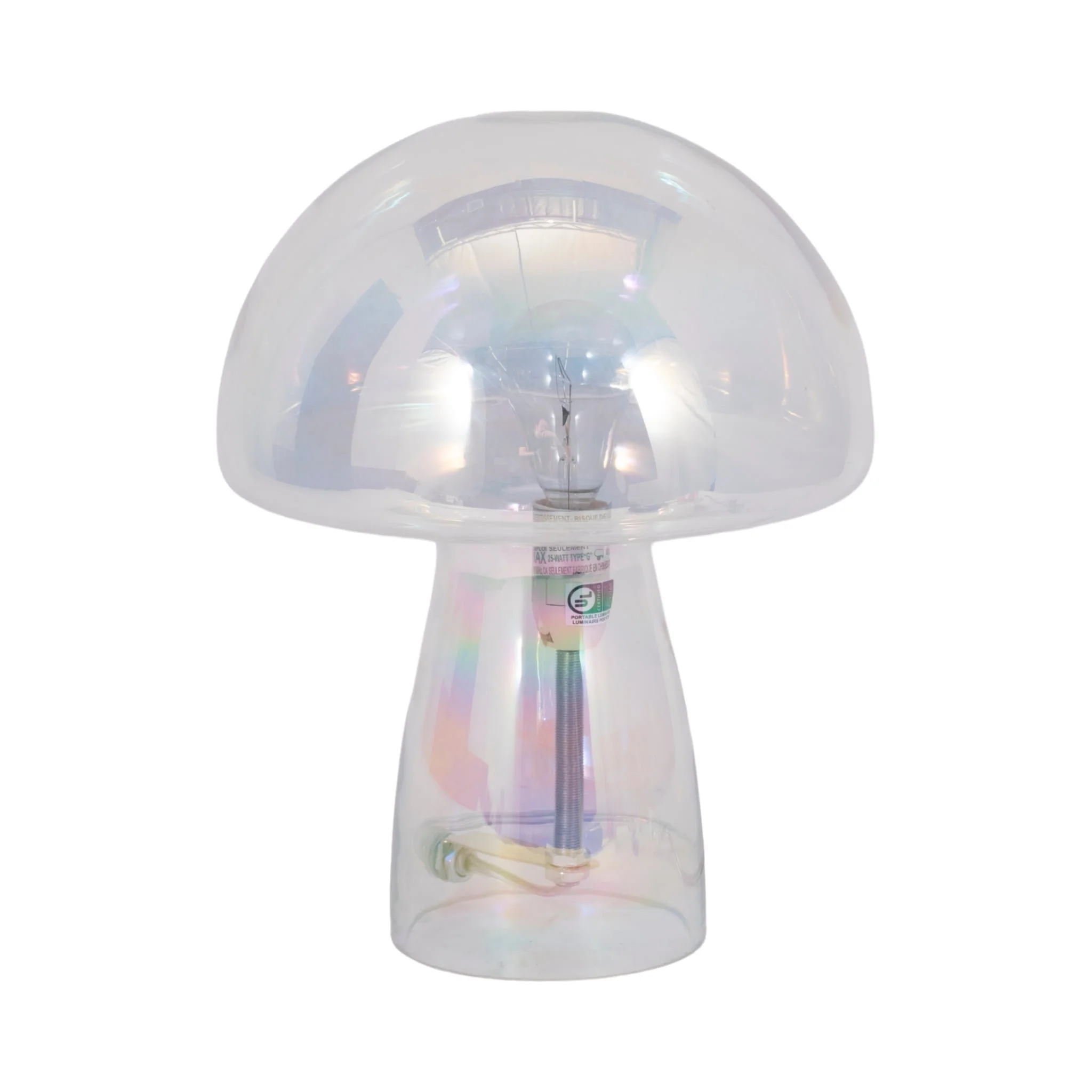 11" Luster Mushroom Lamp, Multi - Image 3