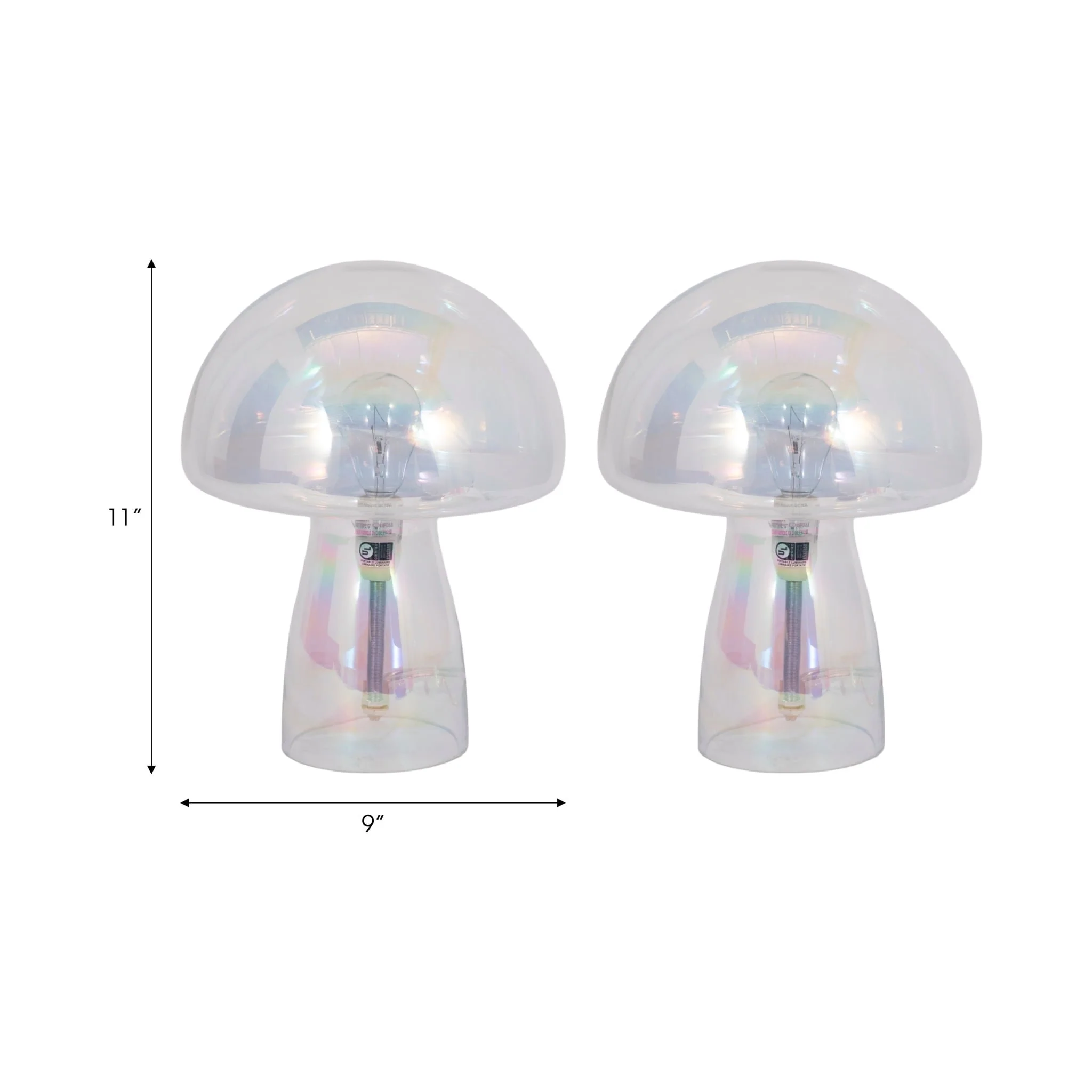 11" Luster Mushroom Lamp, Multi - Image 6