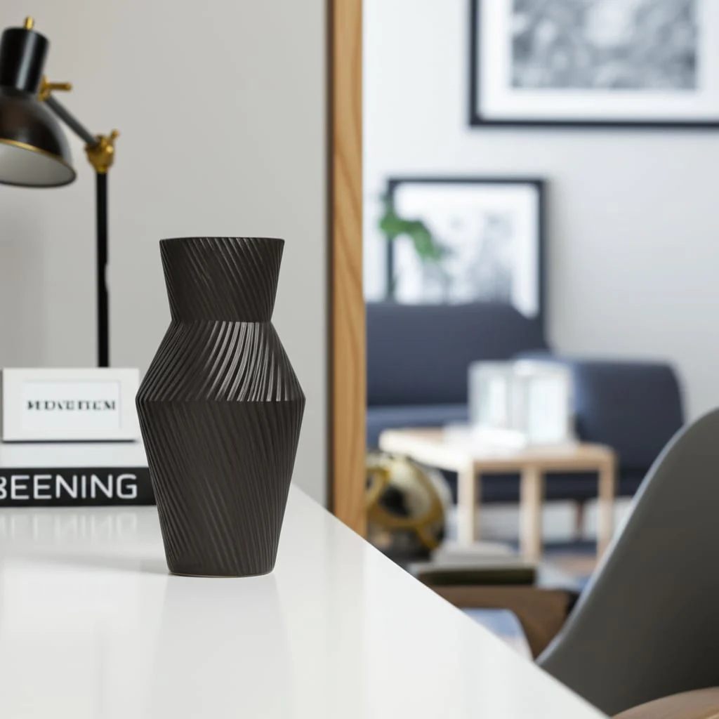 11" Modern Totem Vase, Black - Image 9