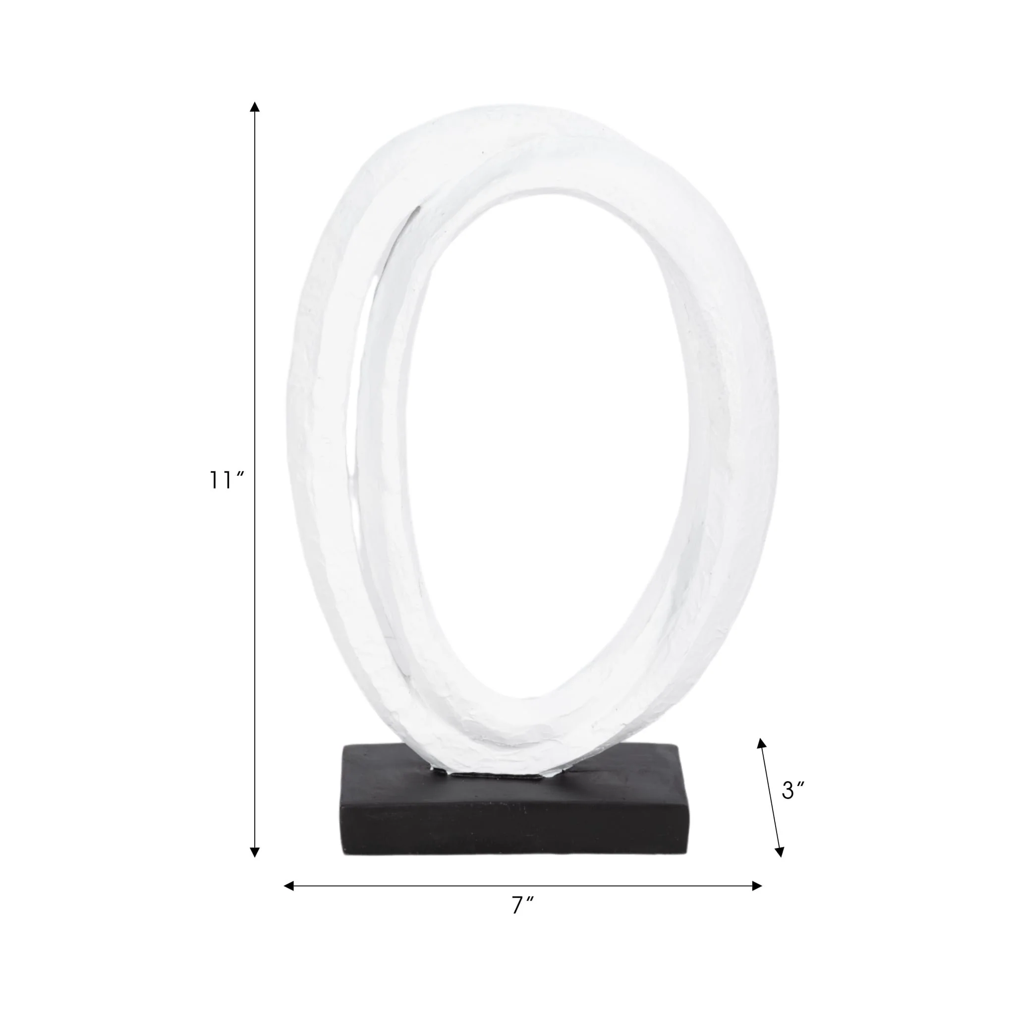 11" Oval Loops Sculpture Volcano Texture, White/bl - Image 8