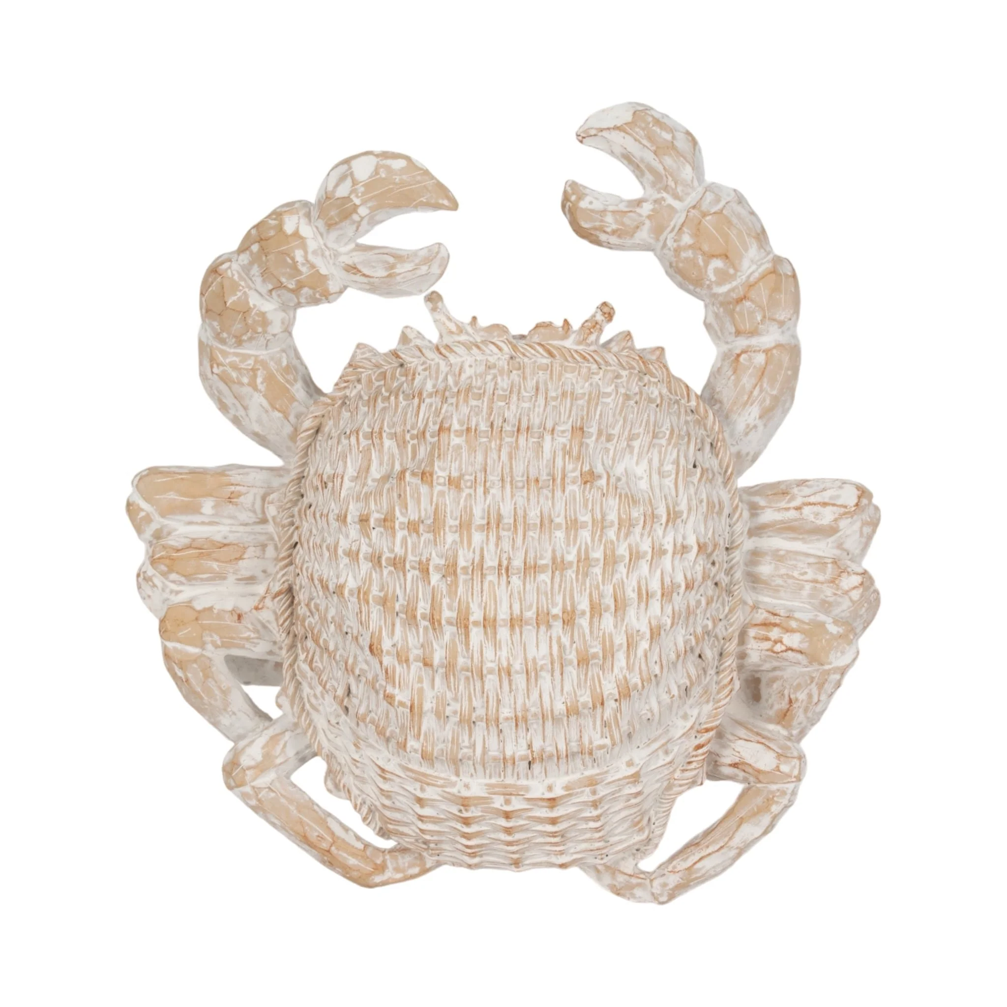 11" Resin Wicker Crab, White - Image 6