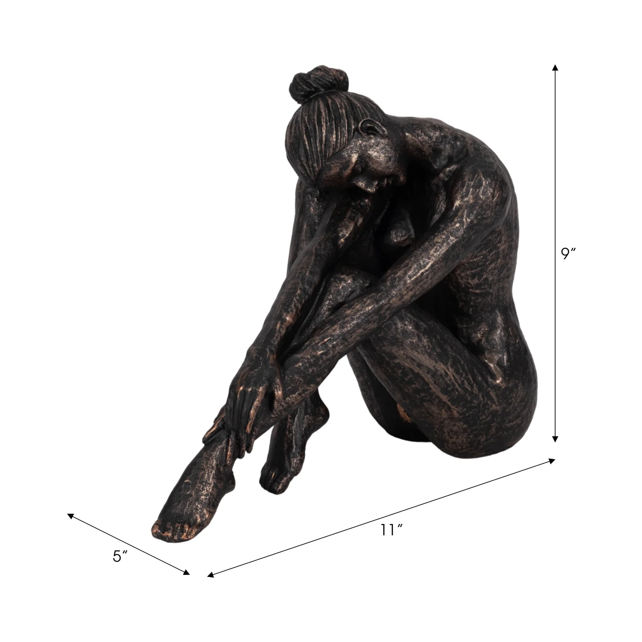 11" Resting Ballerina, Bronze - Image 9