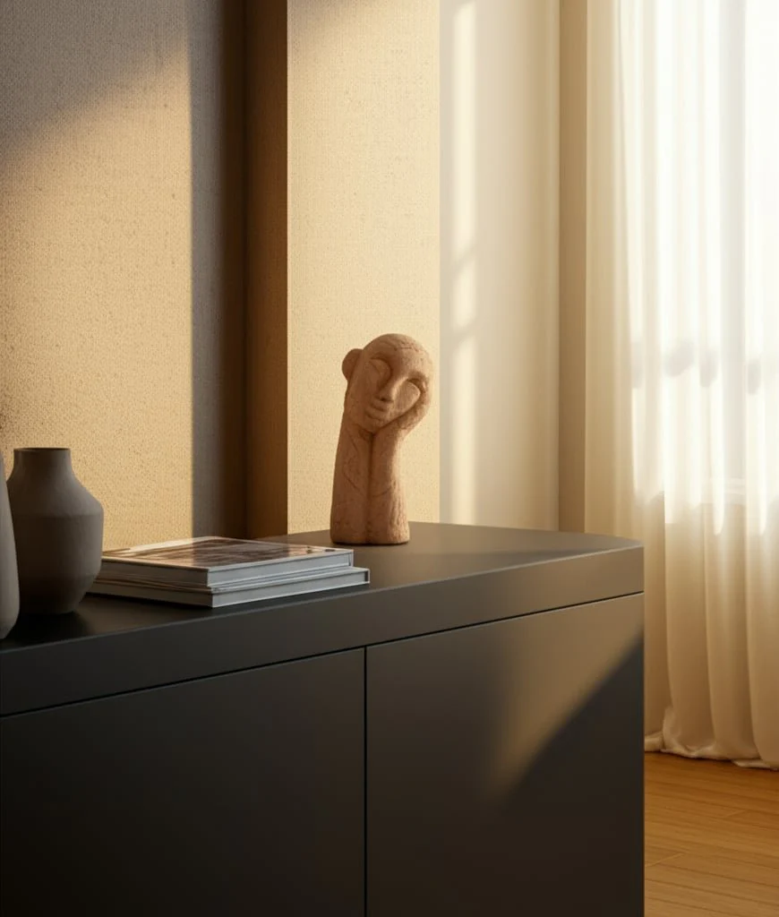 11" Resting Head On Hand Figure, Tan - Image 10