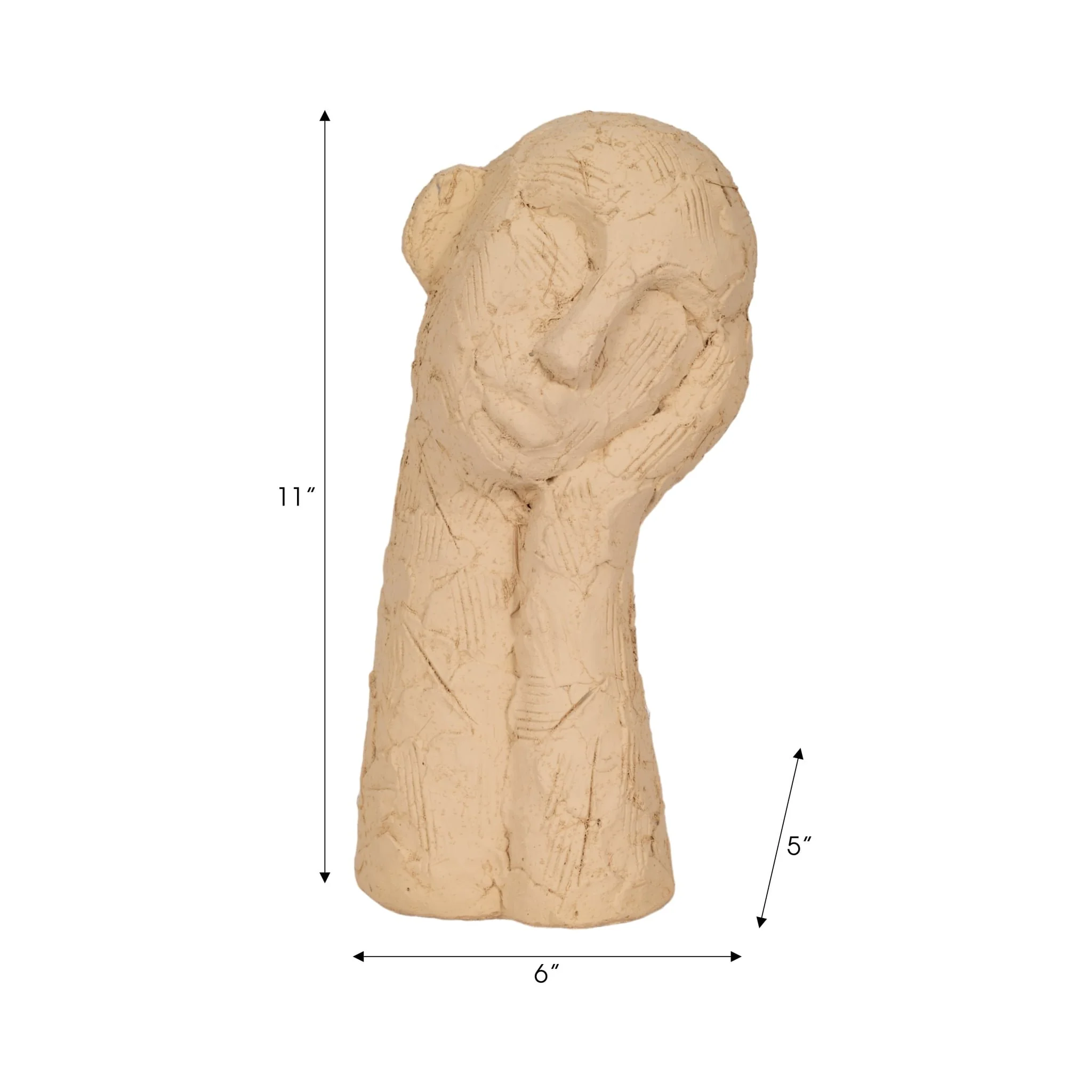 11" Resting Head On Hand Figure, Tan - Image 8