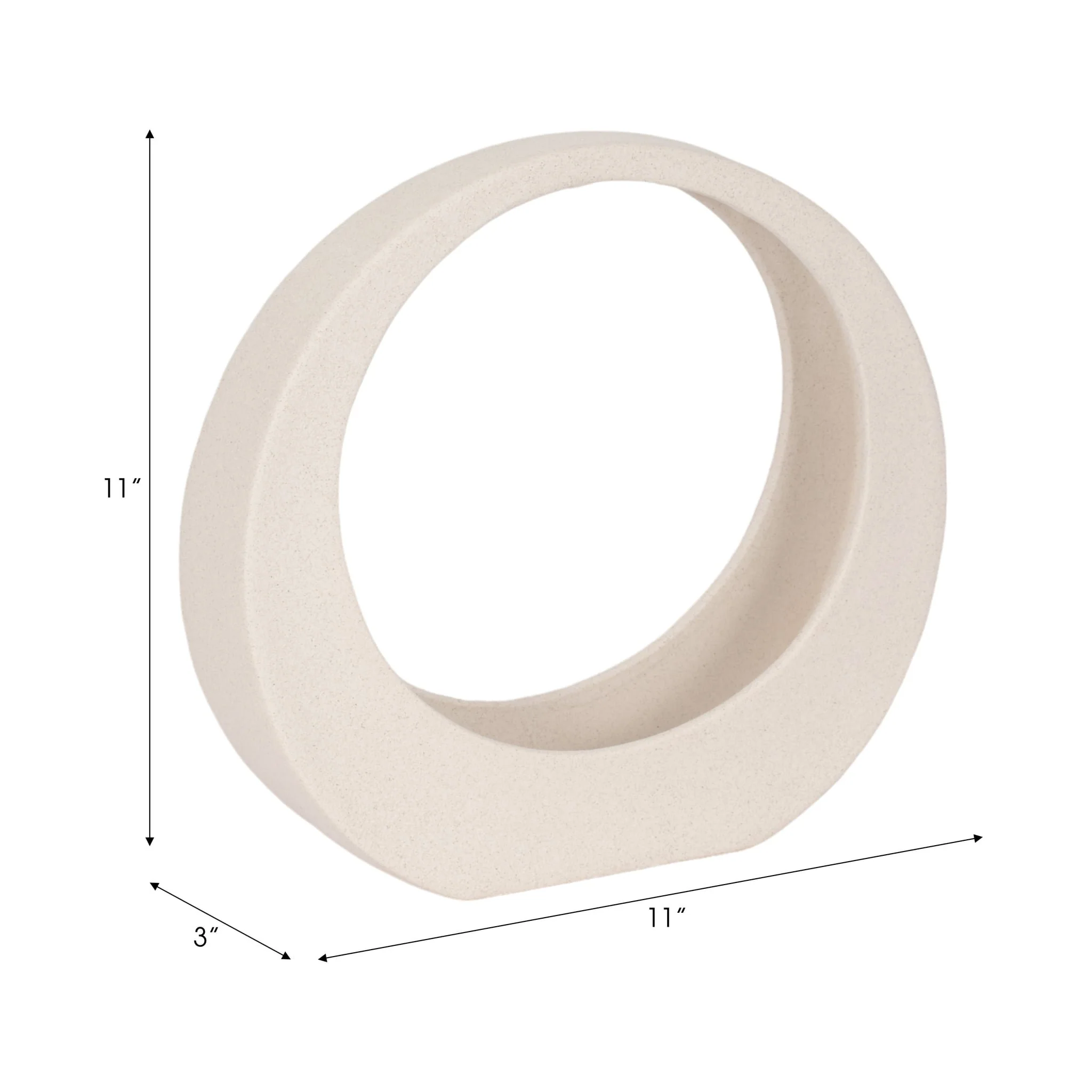 11" Sand Glaze Loop Object, White - Image 2