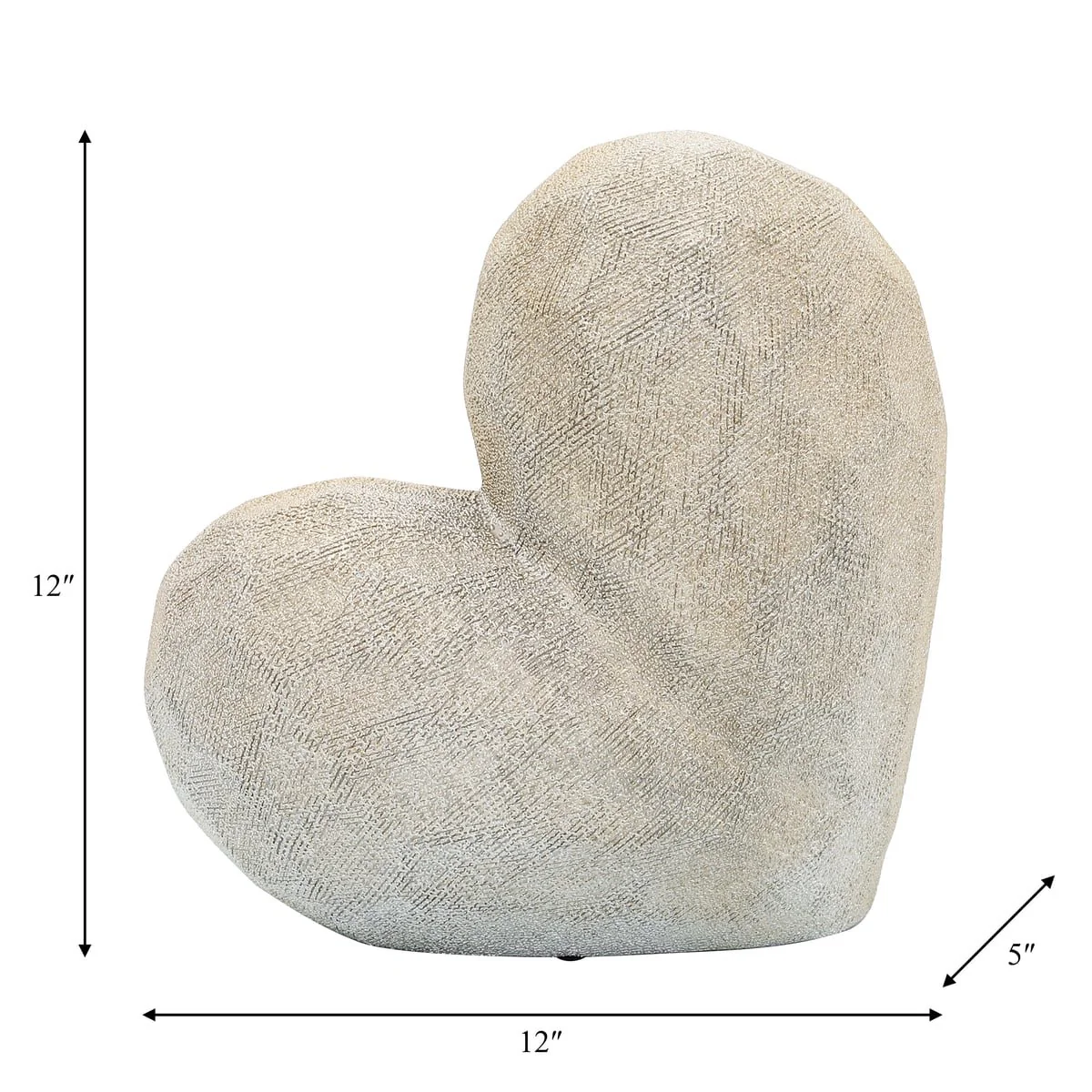 11" Scratched Heart Deco, Champagne - Image 2