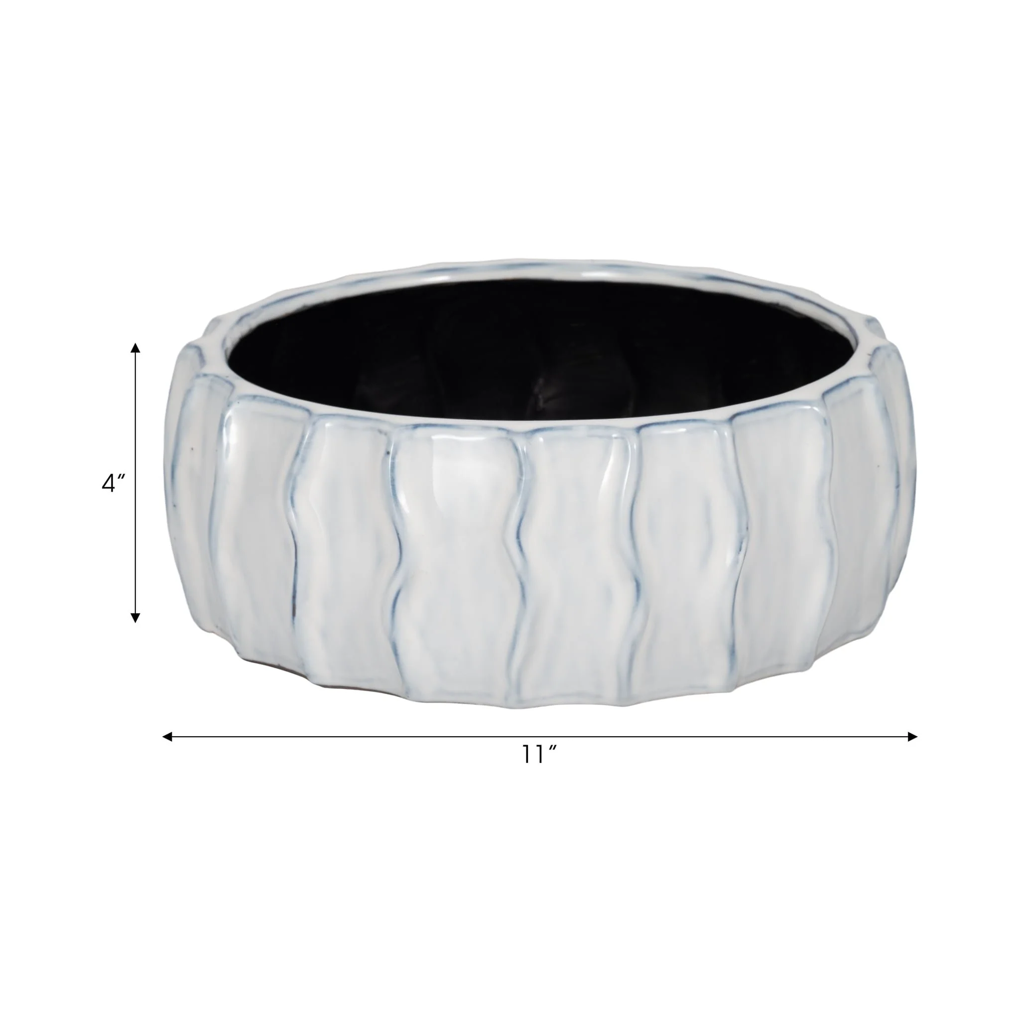 11" Sea Urchin Bowl, White/blue - Image 7