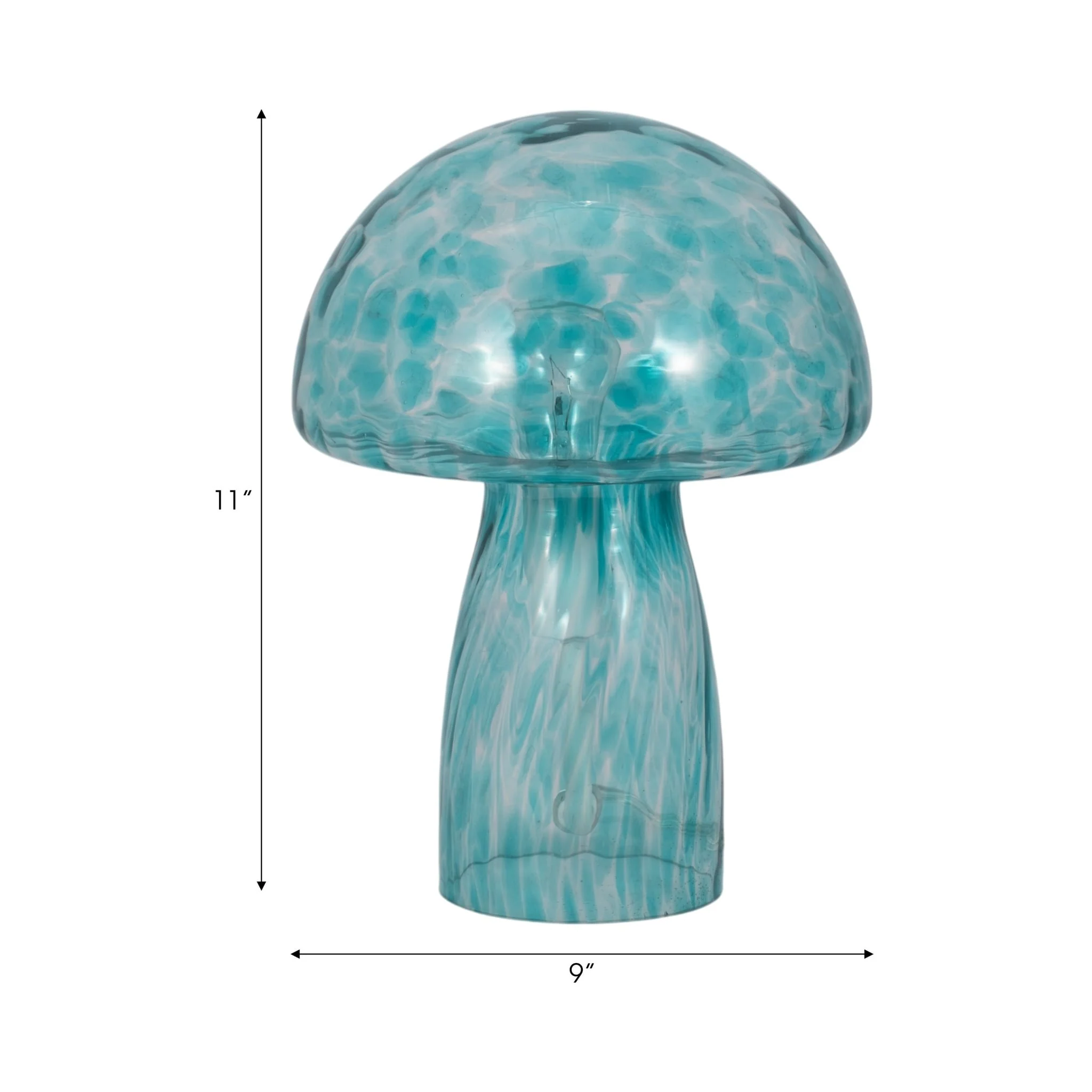 11" Spotted Mushroom Lamp, Seafoam - Image 7