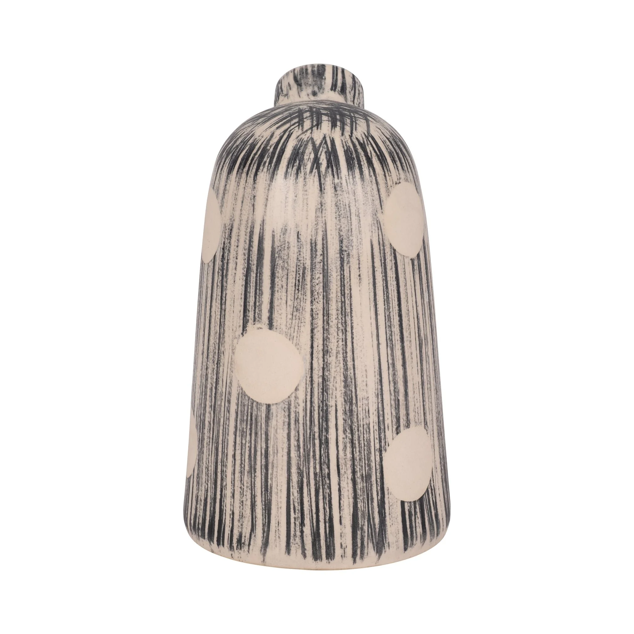 11" Striped Polka Dot Vase, Blue/ivory - Image 5