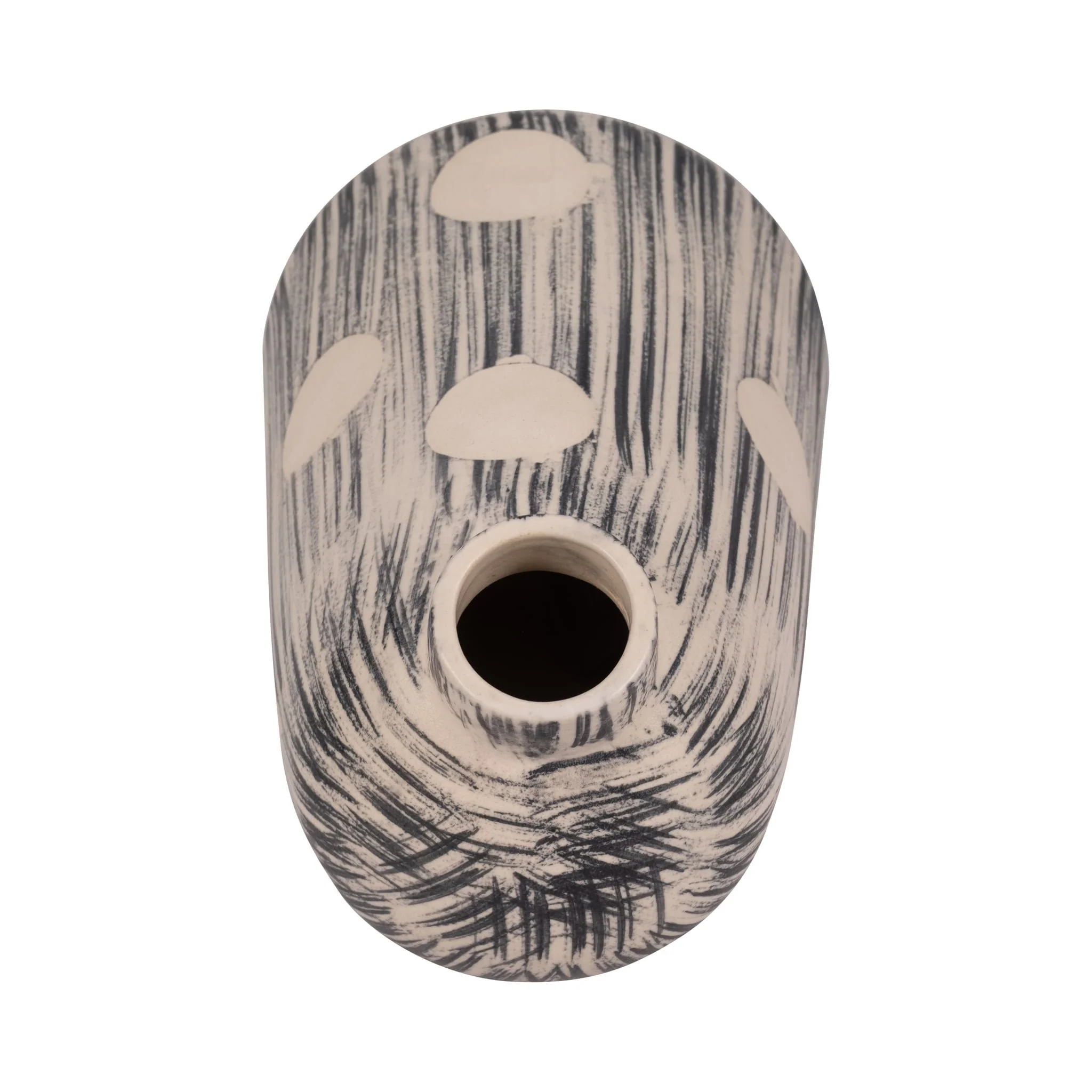 11" Striped Polka Dot Vase, Blue/ivory - Image 7