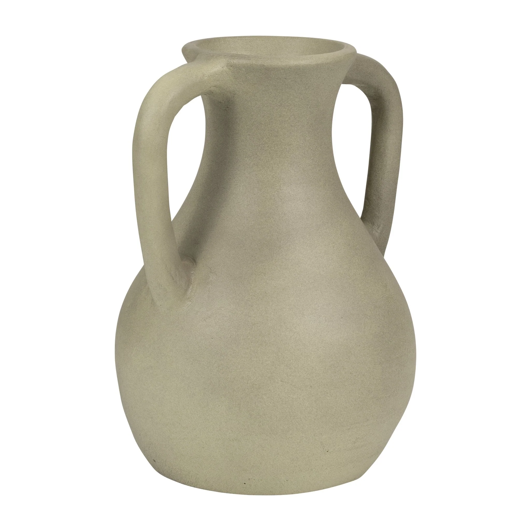 11" Terracotta Jug Vase W/ Handles, Sage Green - Image 2