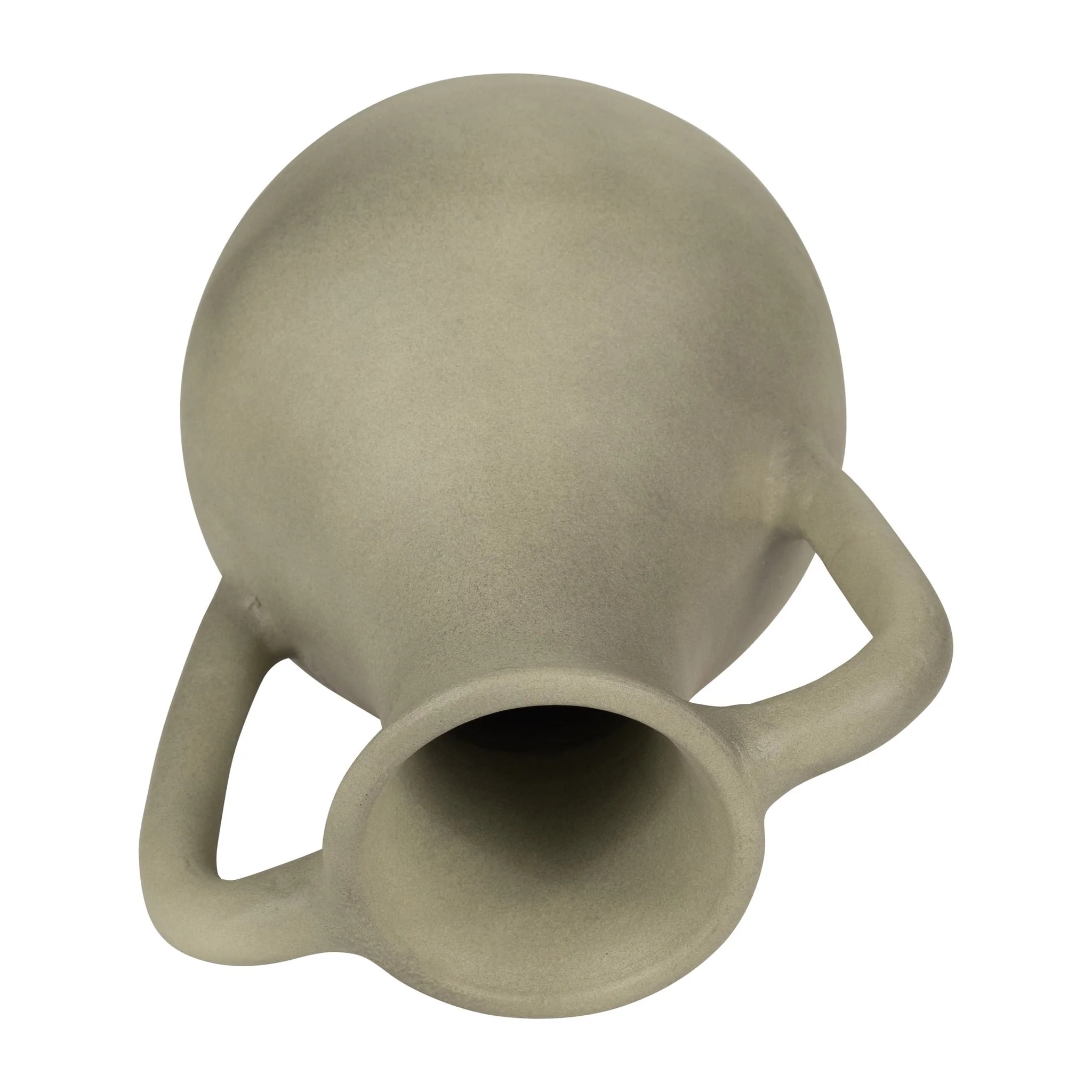 11" Terracotta Jug Vase W/ Handles, Sage Green - Image 6